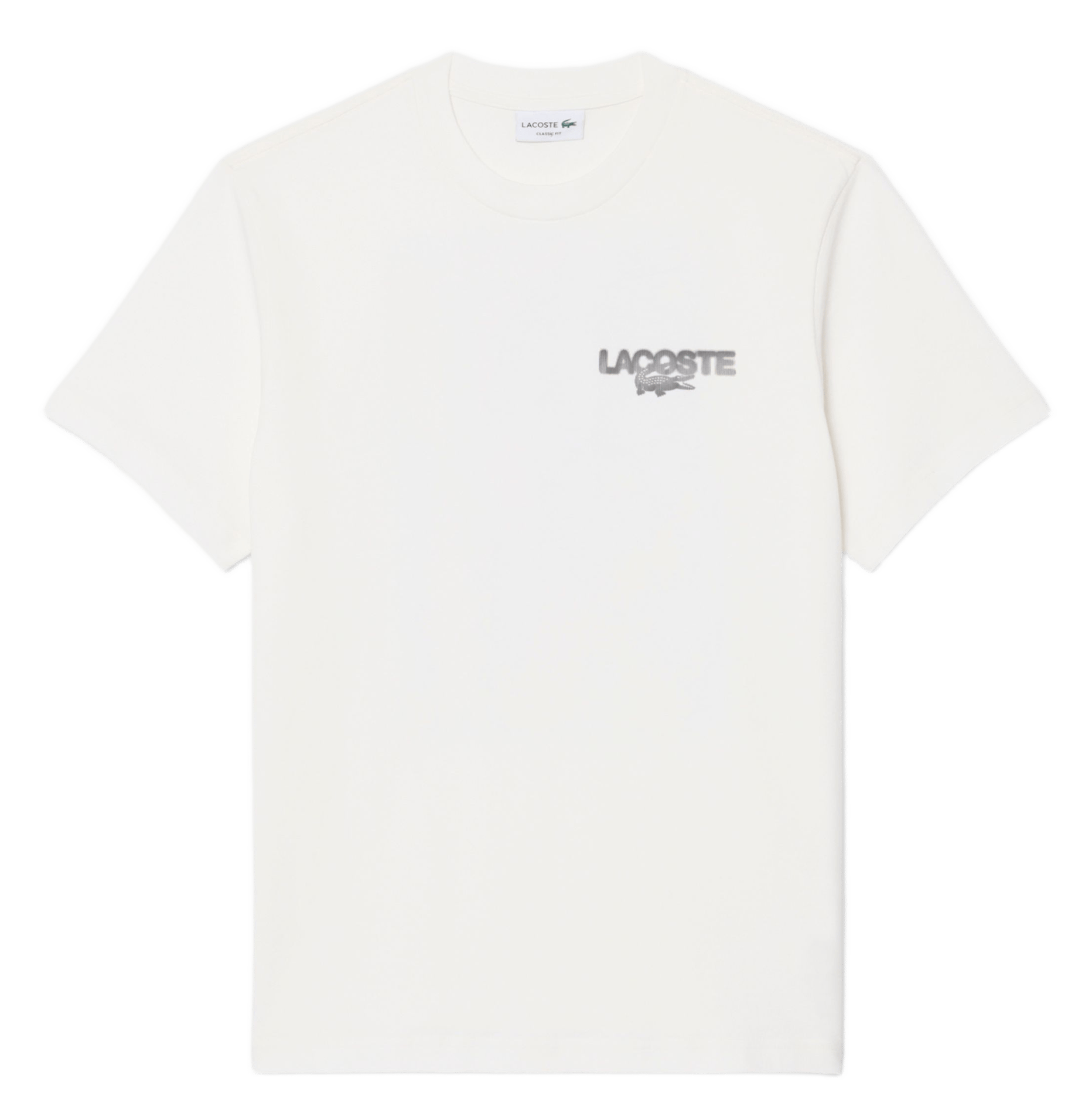 Gerade geschnittenes Baumwoll-T-Shirt mit Print LACOSTE Grau