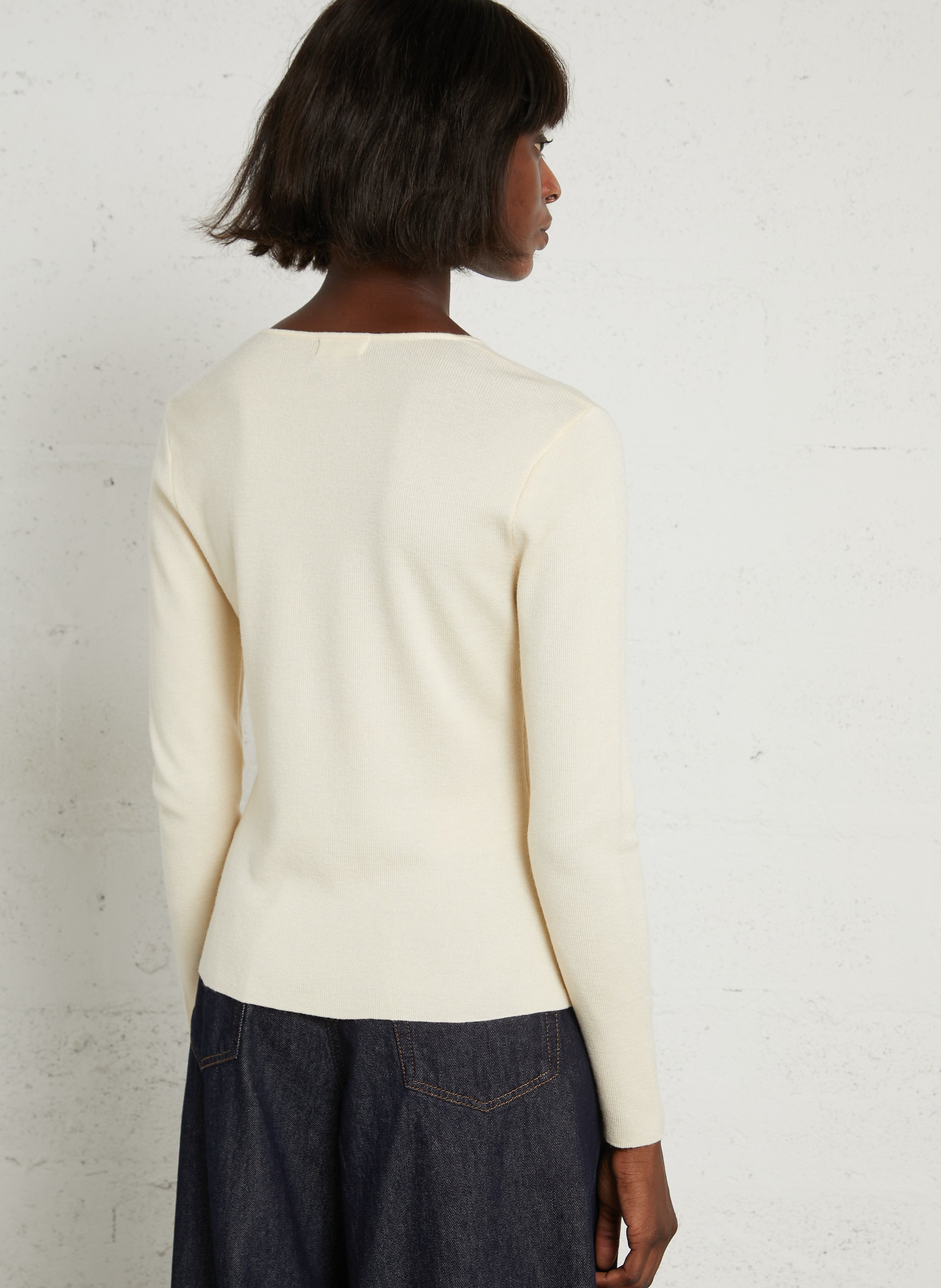 Strickjacke mit Rundhalsausschnitt SUNCOO Weiss