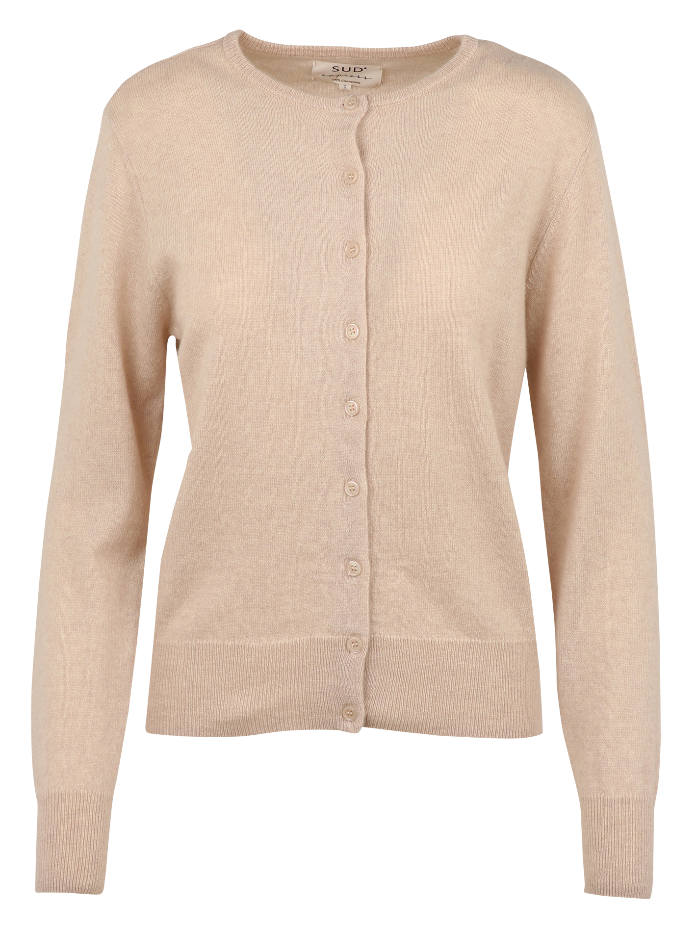 Gilet droit col rond en cachemire SUD EXPRESS