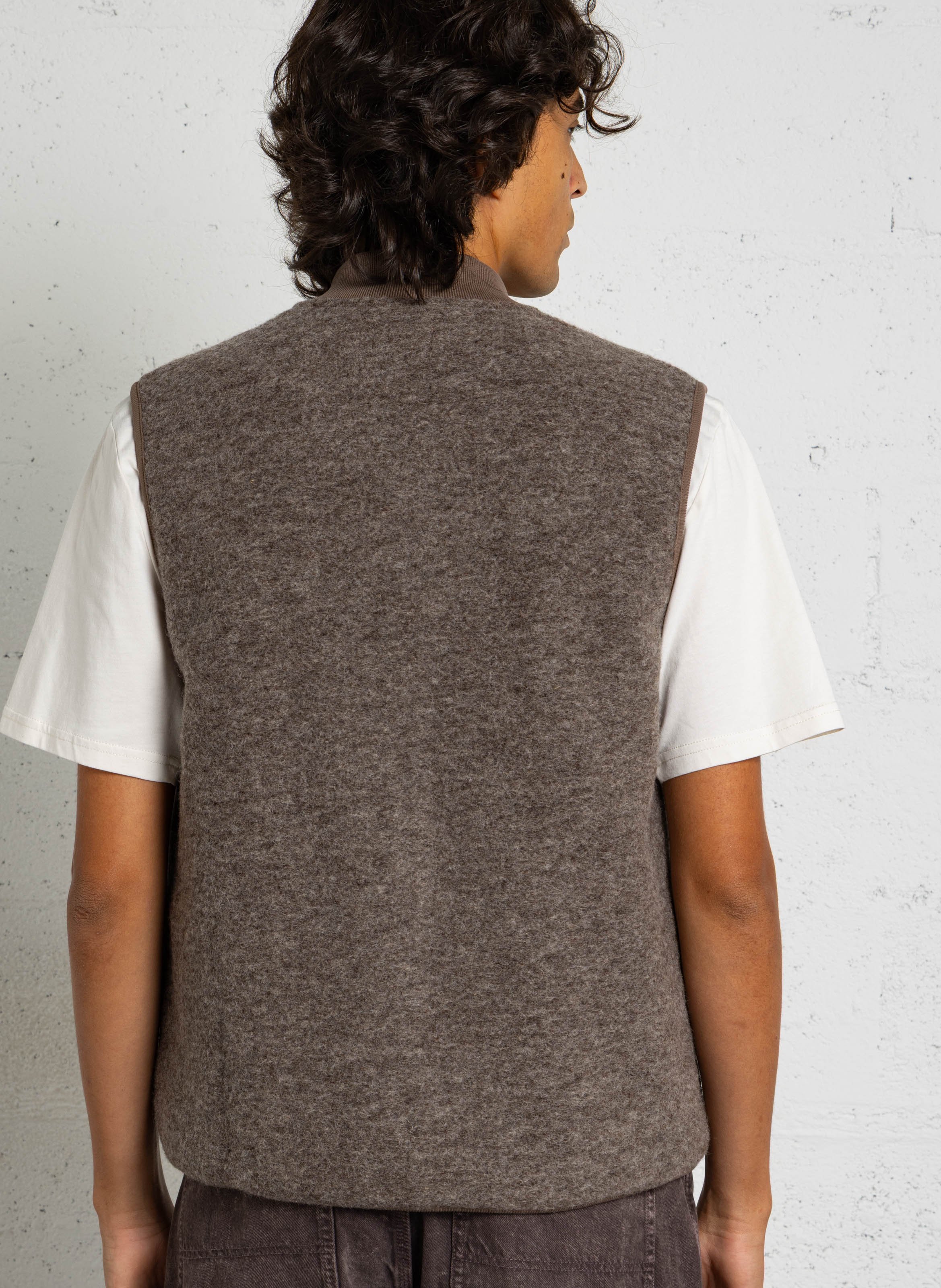 Gilet con collo teddy in misto lana HARTFORD Marrone