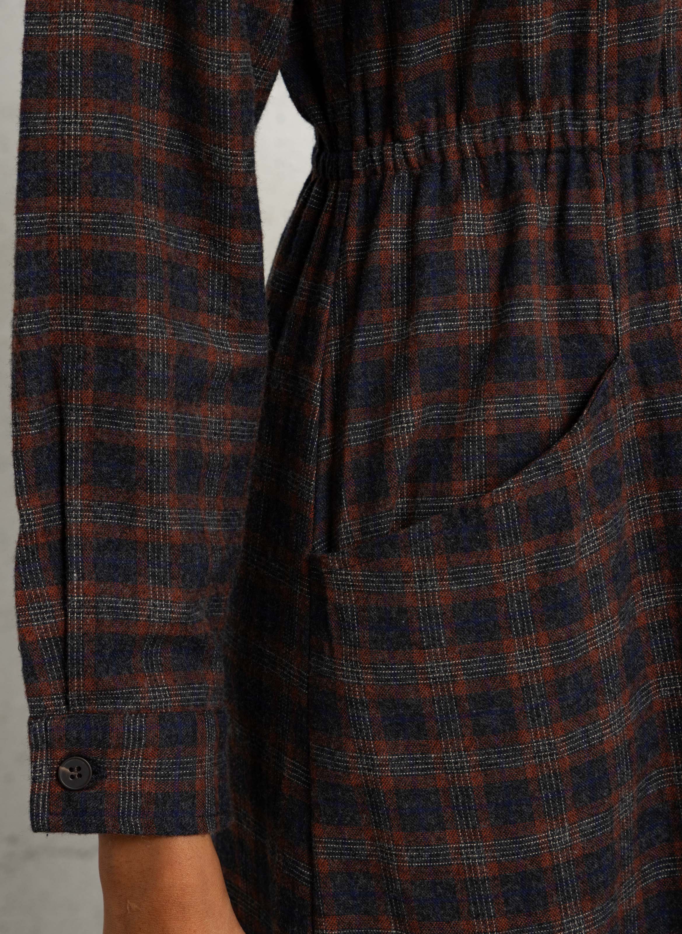 Long straight cotton shirt dress NICE THINGS Grey