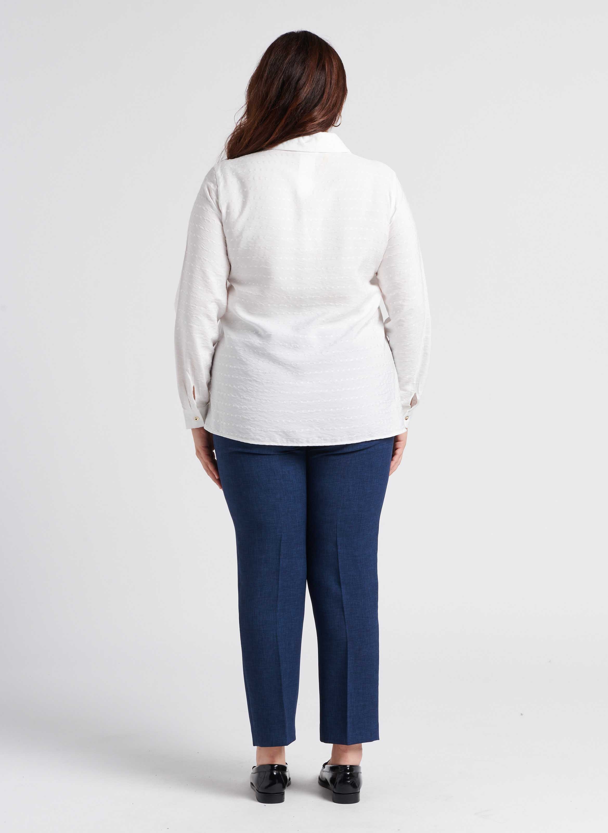 Pantalon droit à pince taille haute  PERSONA by Marina Rinaldi Bleu