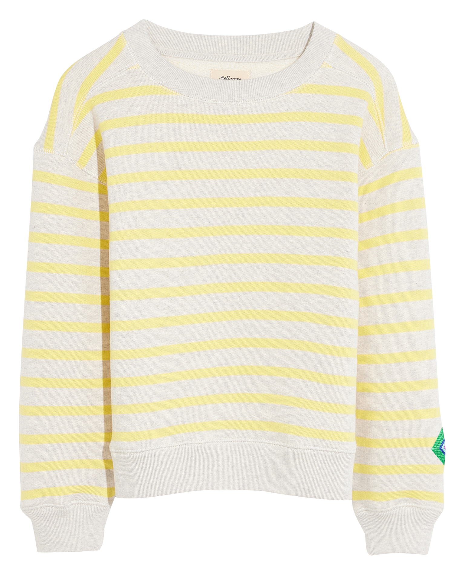 Embroidered cotton-blend round-neck sweatshirt BELLEROSE Stripes