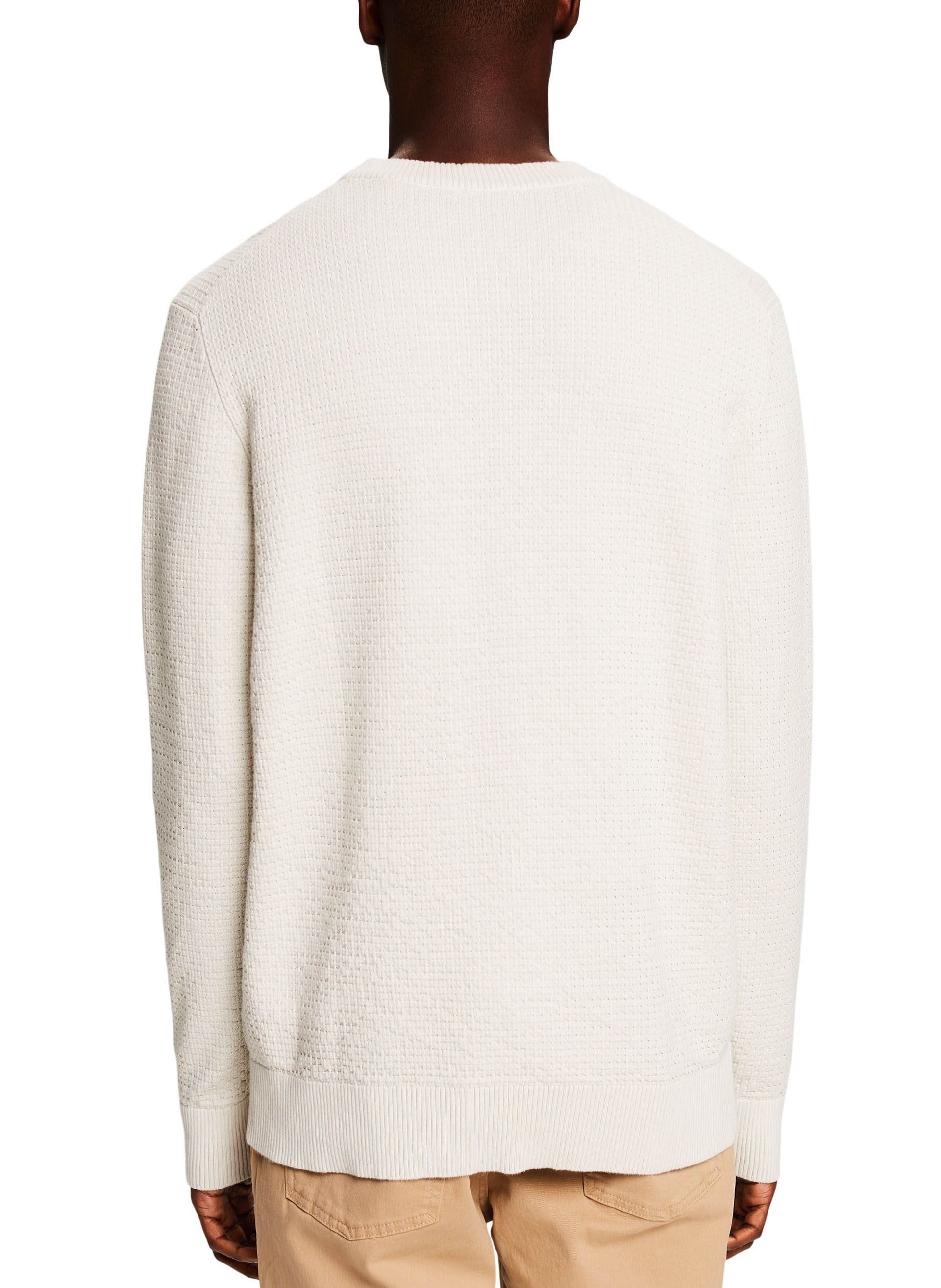 Organic cotton round-neck sweater ESPRIT White