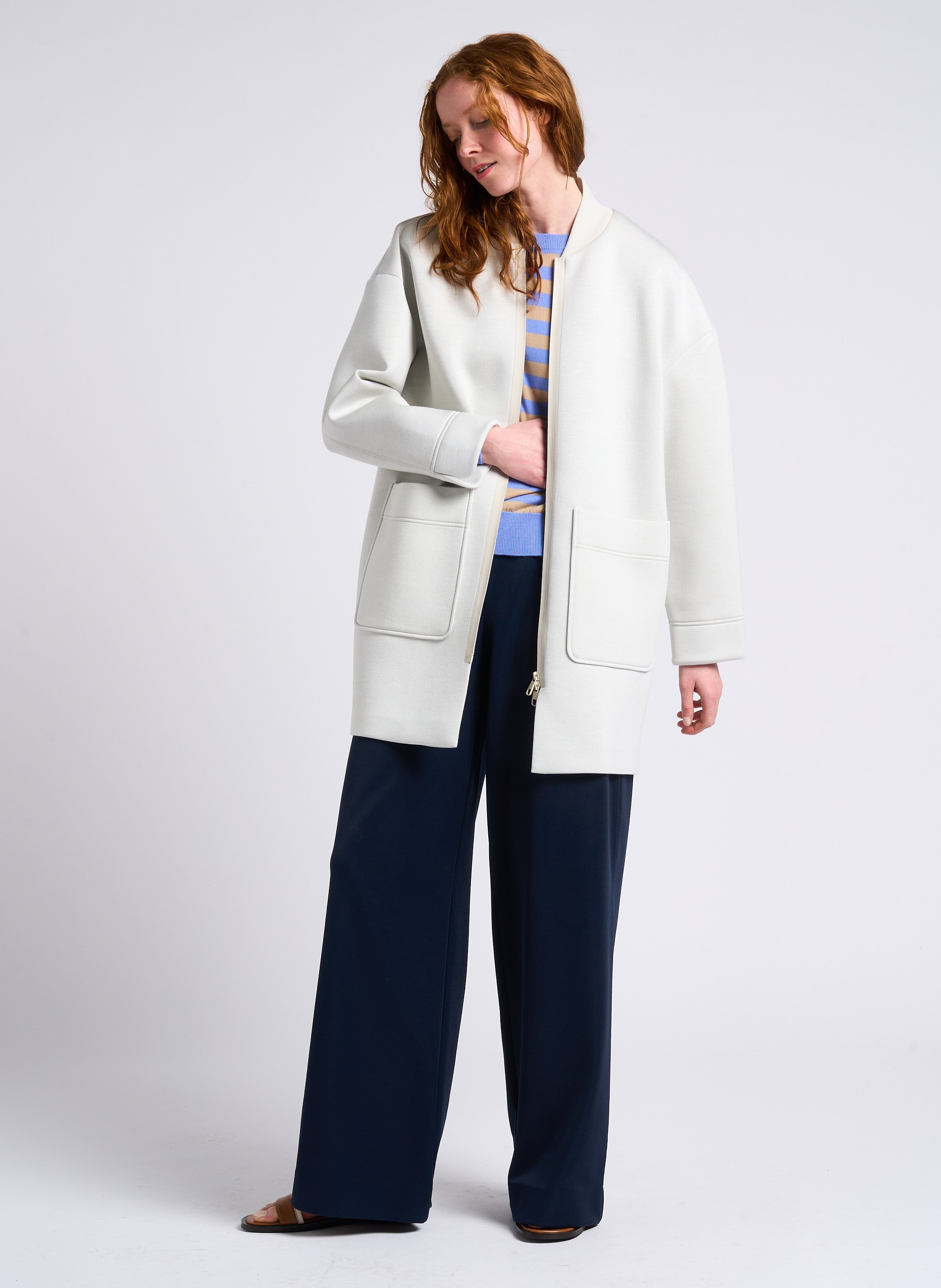 Tee-shirt maillé à rayures en laine vierge MAX&amp;Co. Multicolore