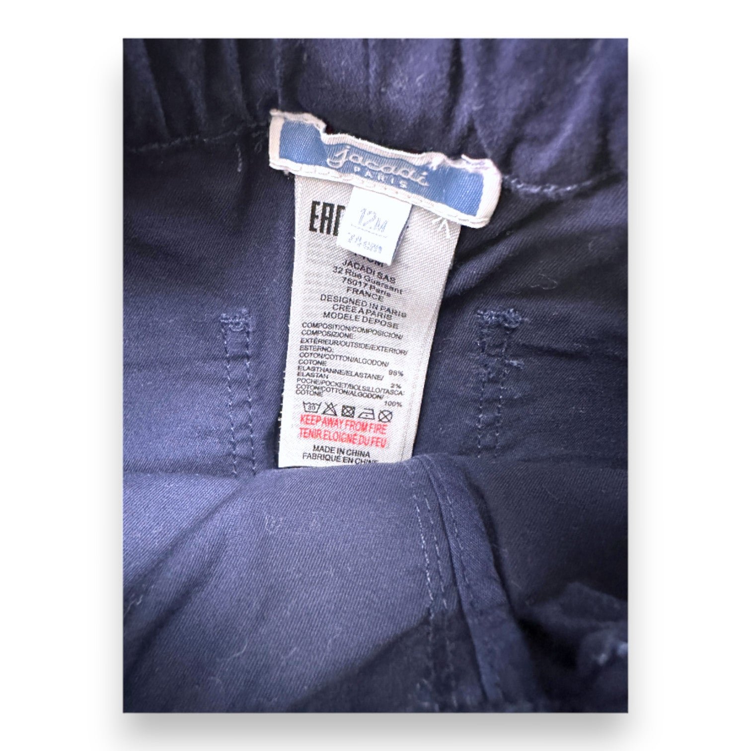 Blue baby pants - 12 months JACADI - Seconde Main Blue