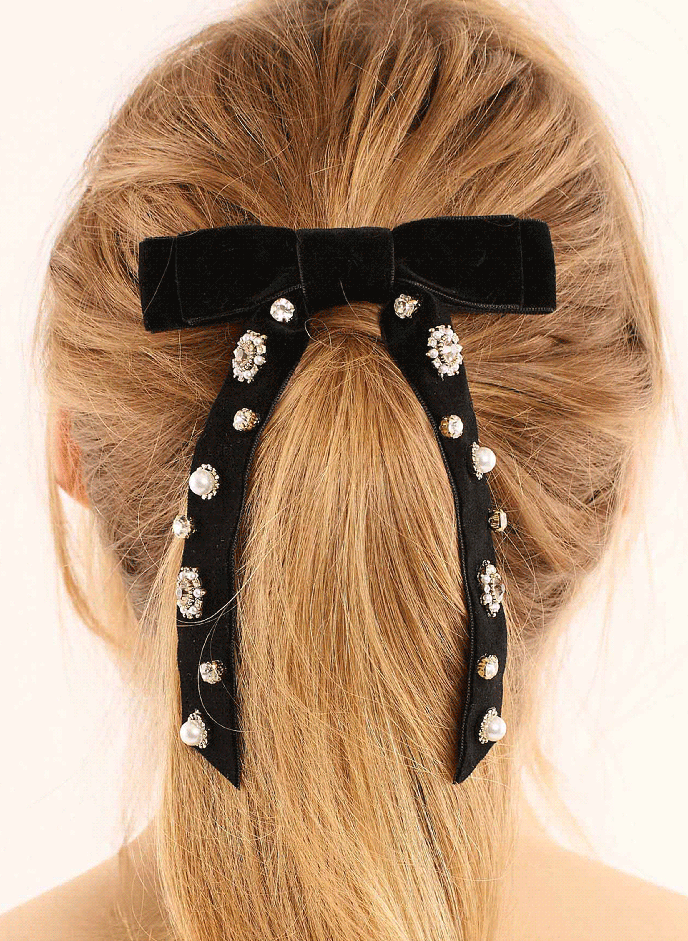 Flannel hair barrette HIPANEMA Black