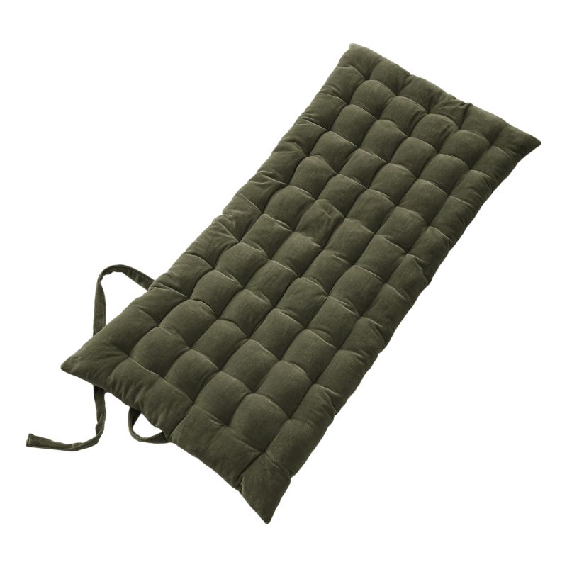 Cotton velvet floor cushion L'EFFET PAPILLON Green