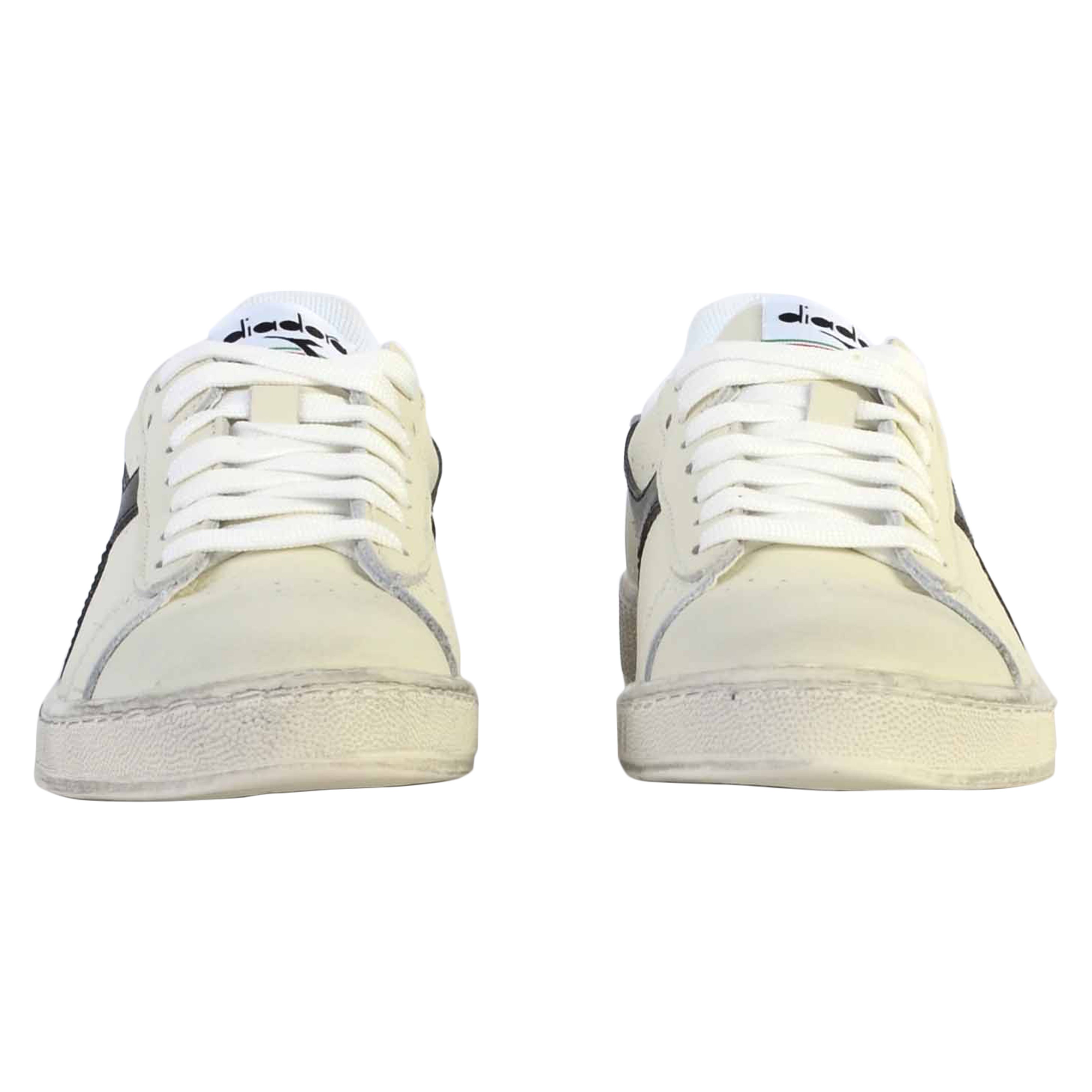 Waxed leather low-top sneakers unisex DIADORA White