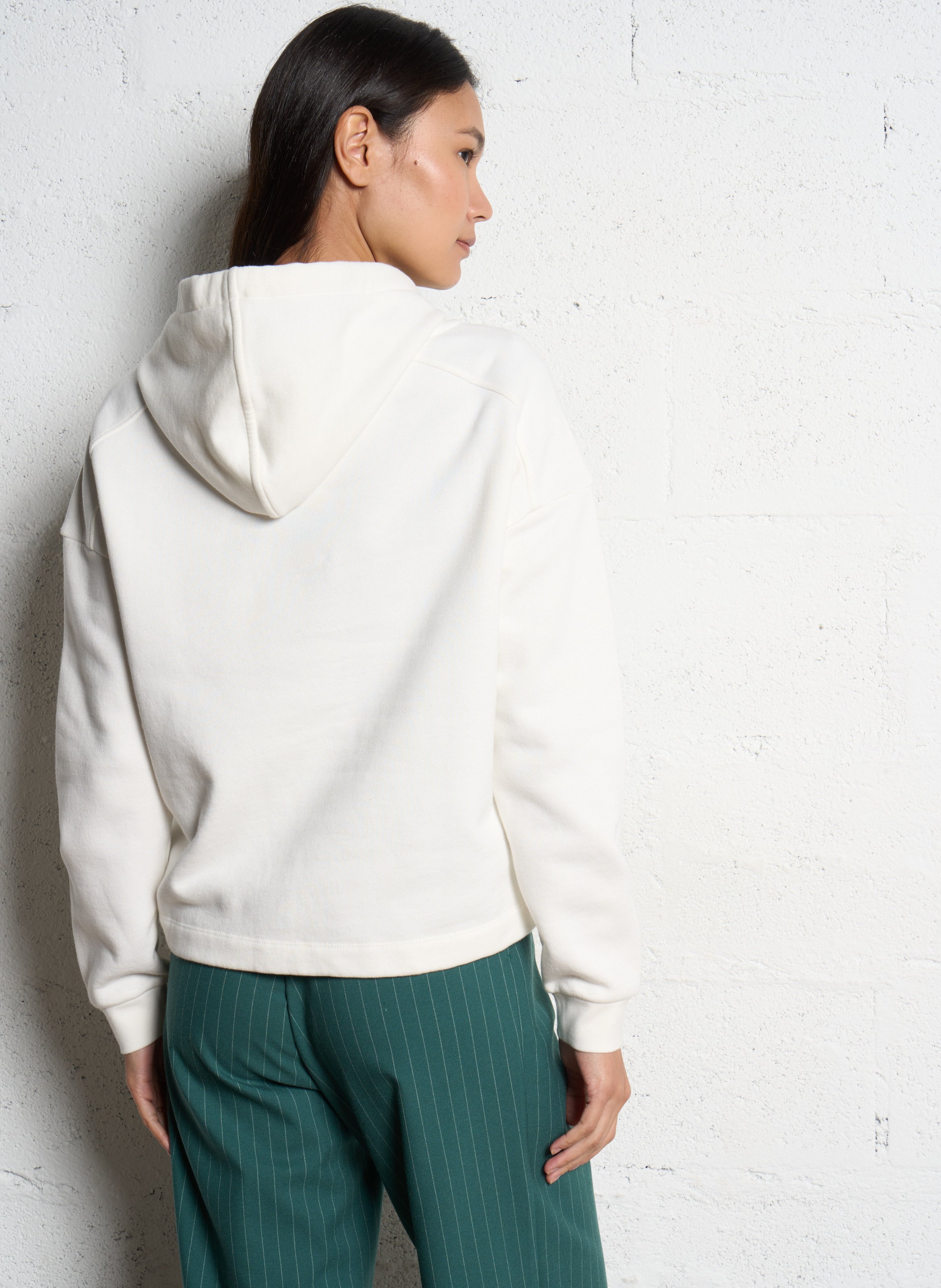 Sweat à capuche en coton mélangé ONE STEP Blanc