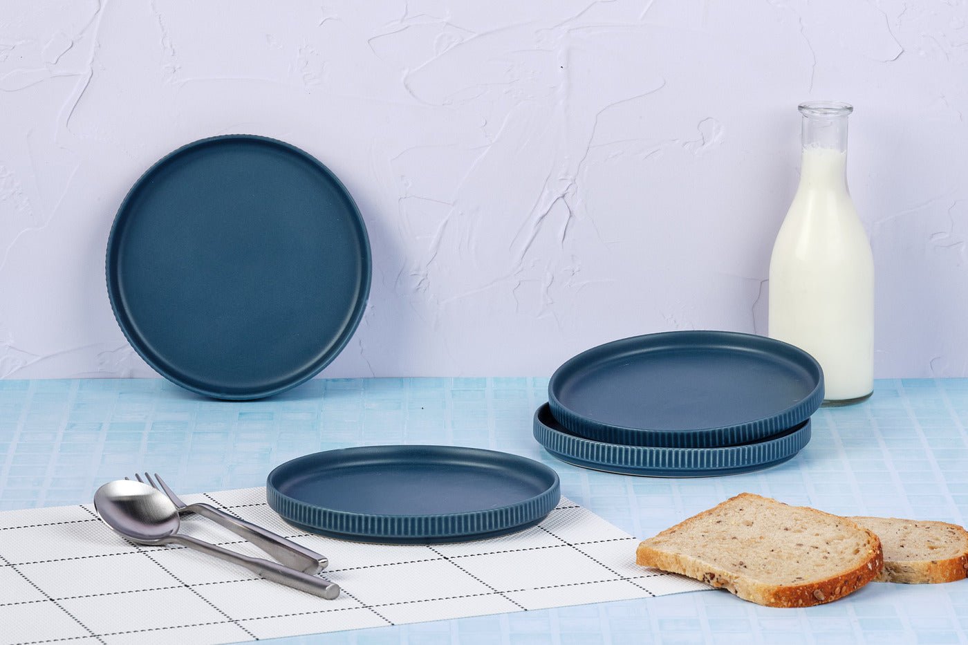 Scandi Plate ø16.5cm - 4 pieces - navy BJORN Blue