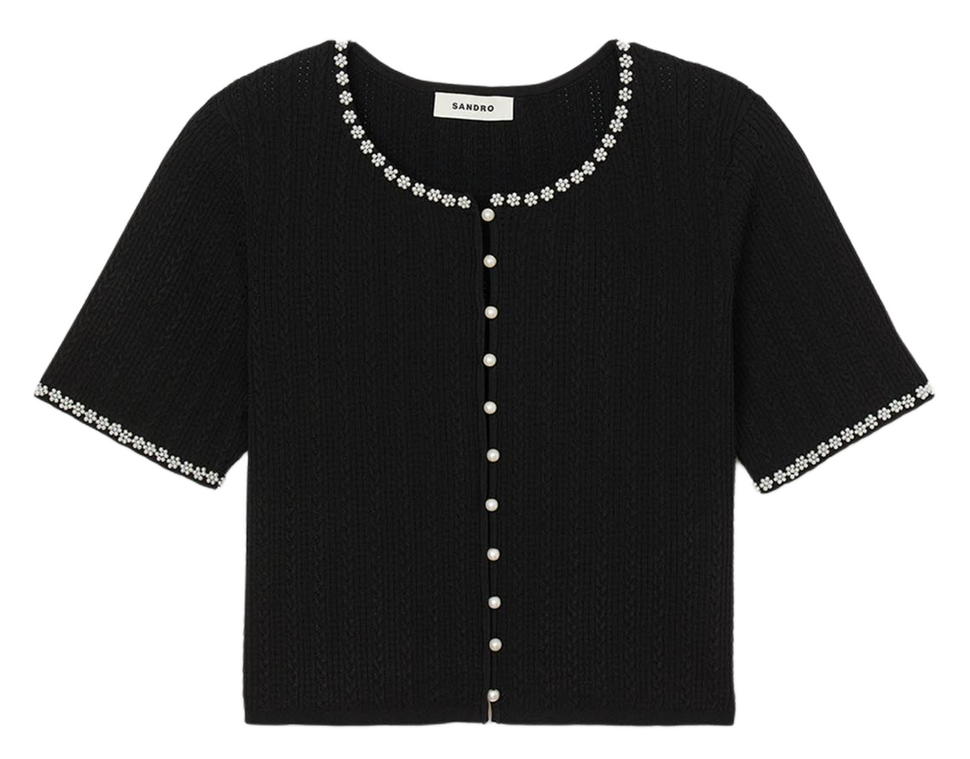 Gilet col rond  SANDRO Noir