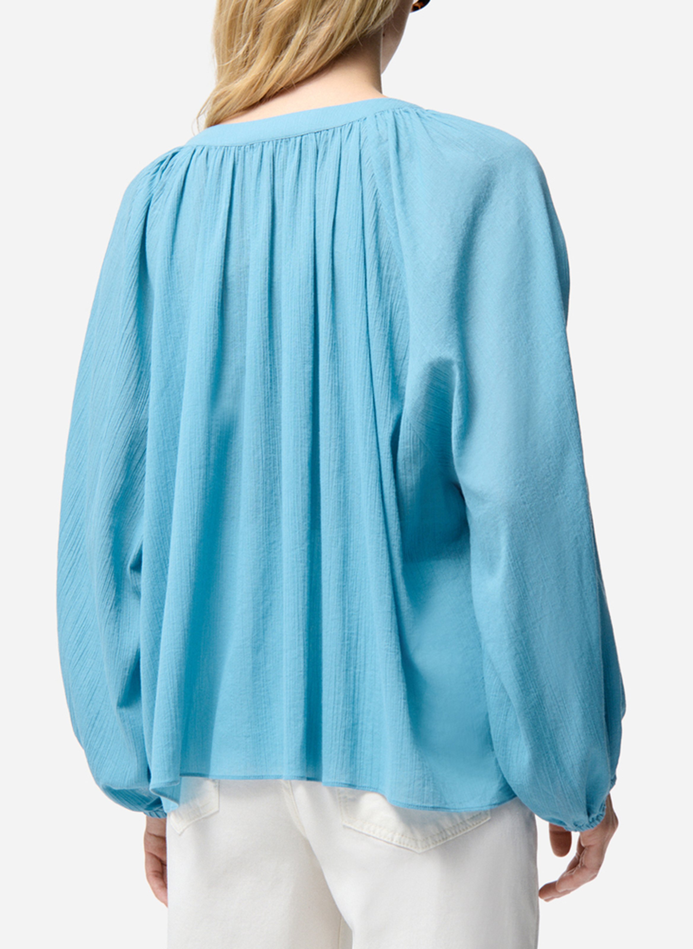 V-neck cotton blouse VANESSA BRUNO Blue