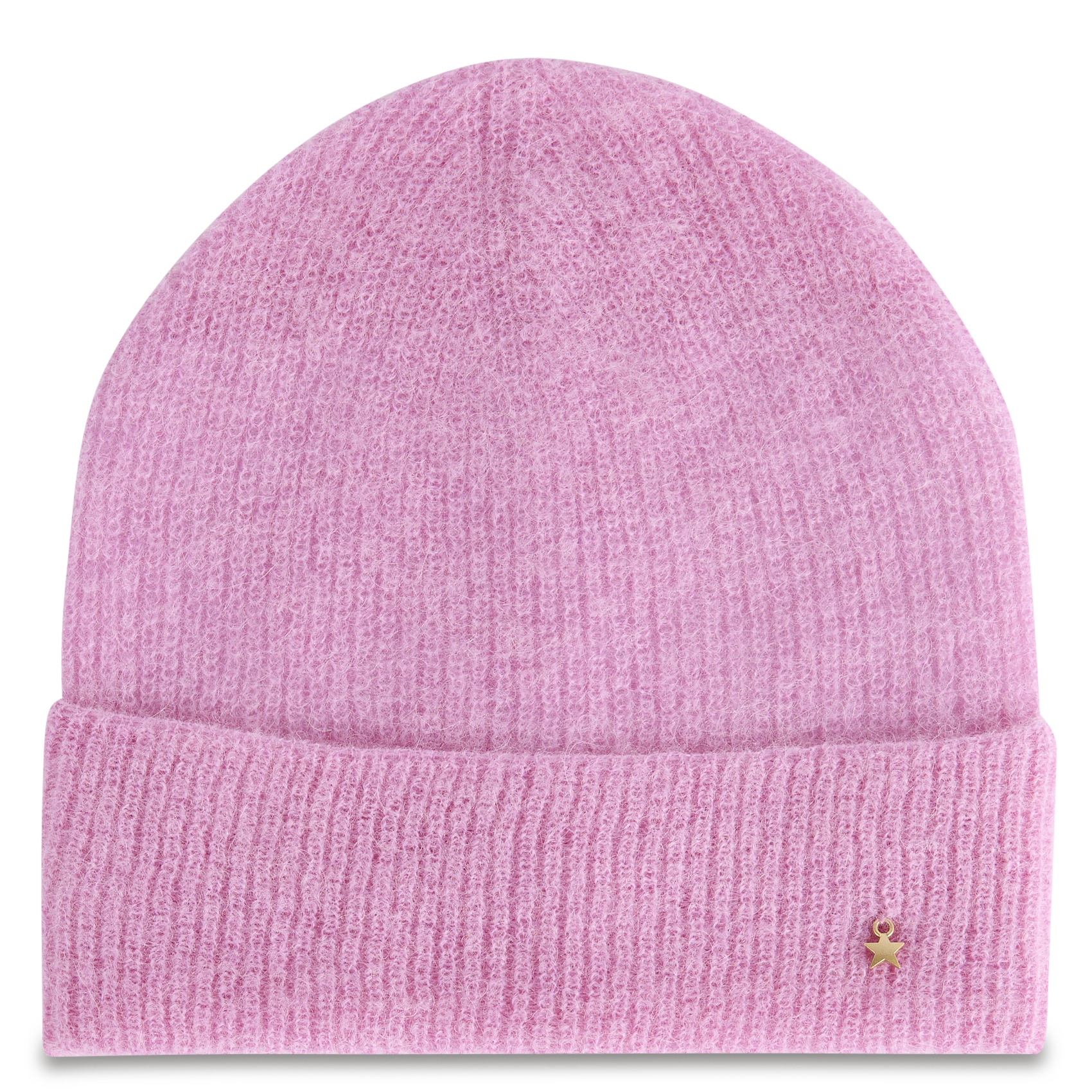 Bonnet uni en laine mélangée DES PETITS HAUTS Rose