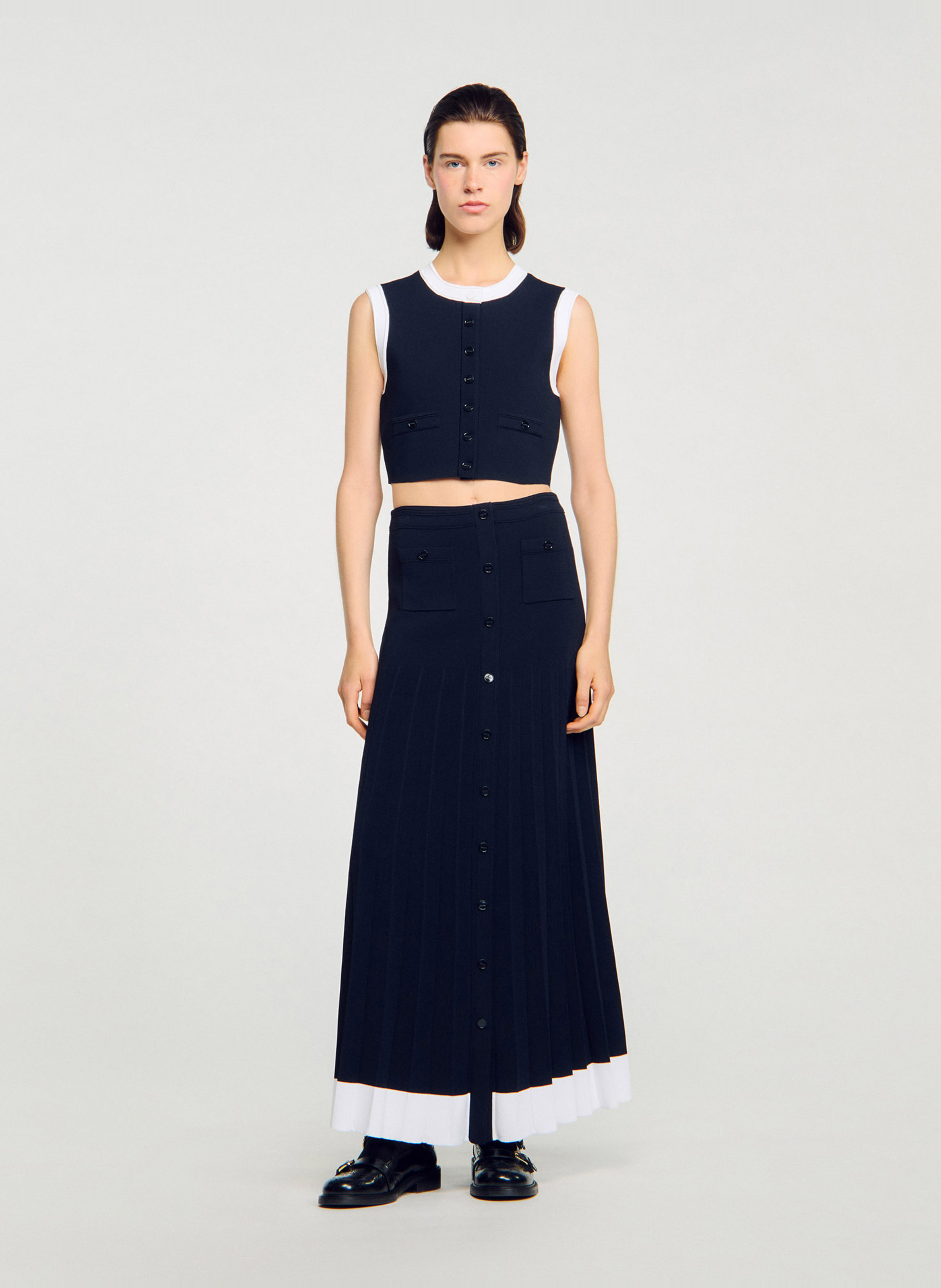 Croptop met knoopjes SANDRO Blauw