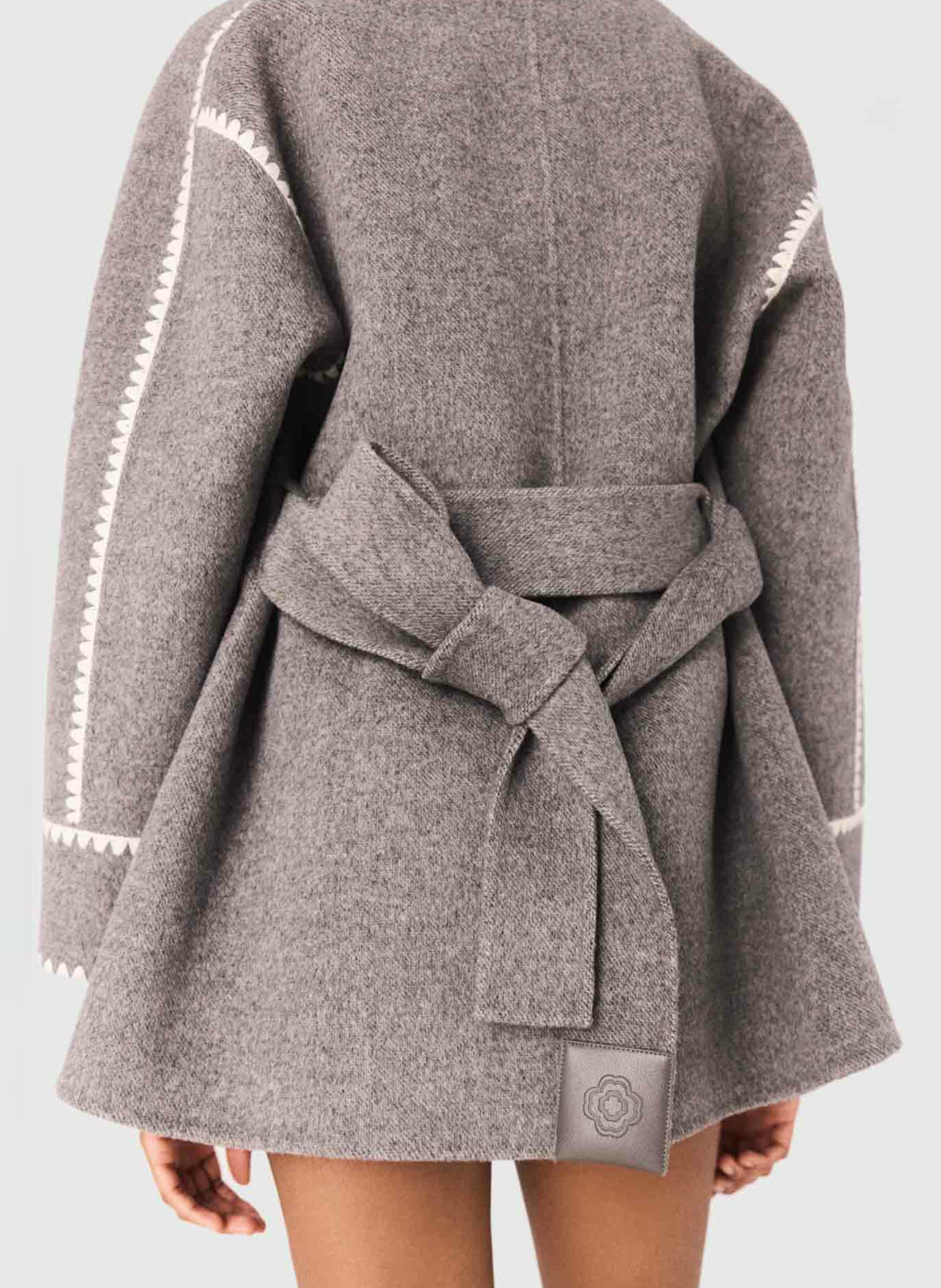 Vest met opstaande kraag - wolblend MAJE Grijs