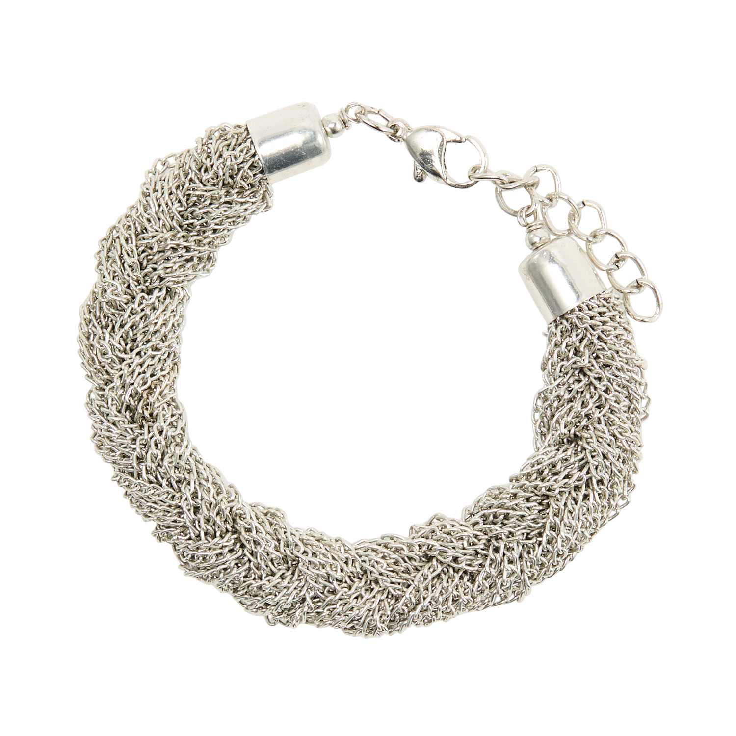 Pulsera trenzada de cadena FEEKA Plata