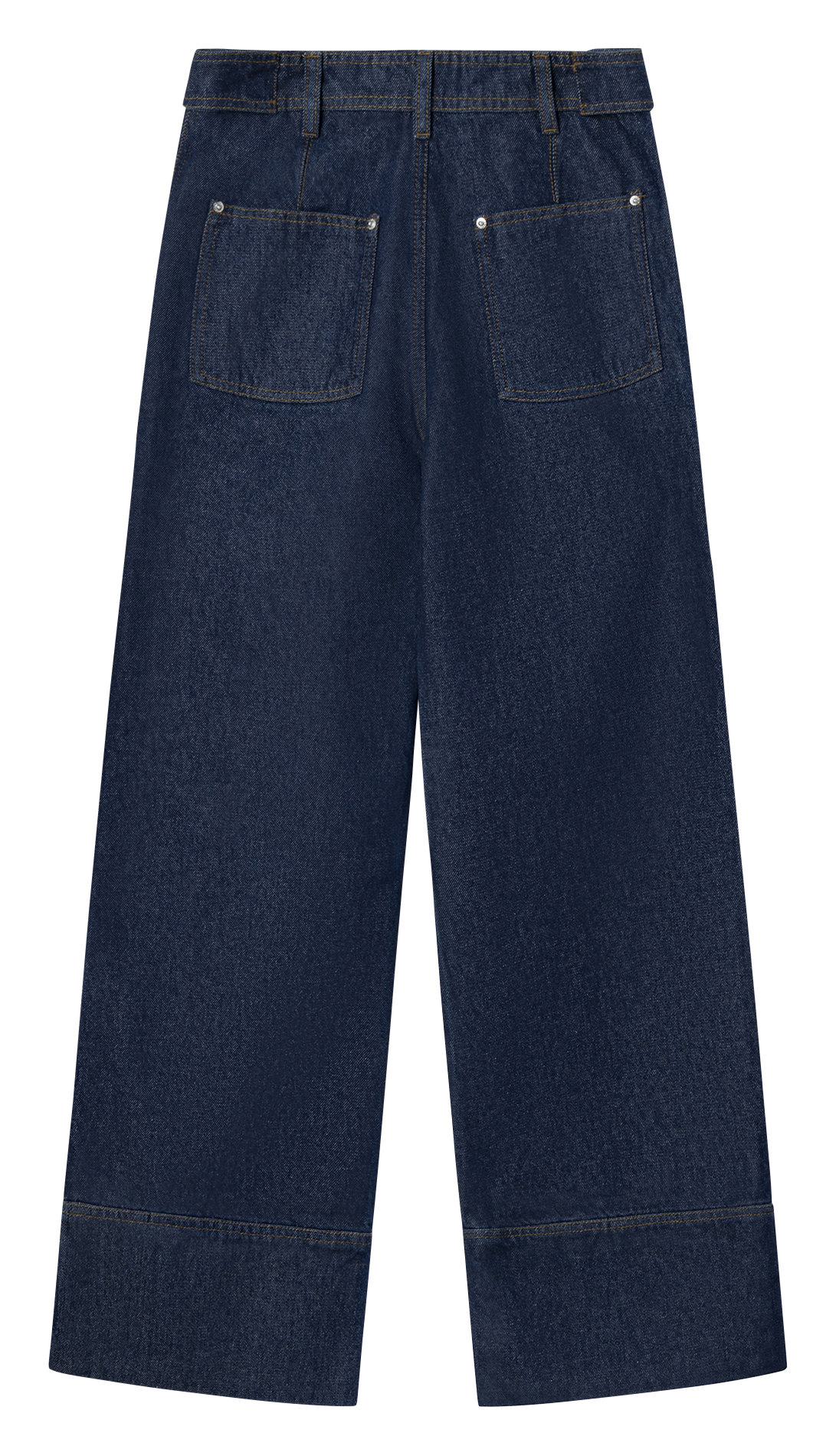 Jean large taille haute en coton LAAGAM Bleu