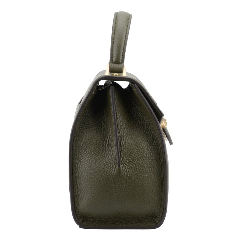 Handbag - grained calf leather POURCHET Khaki