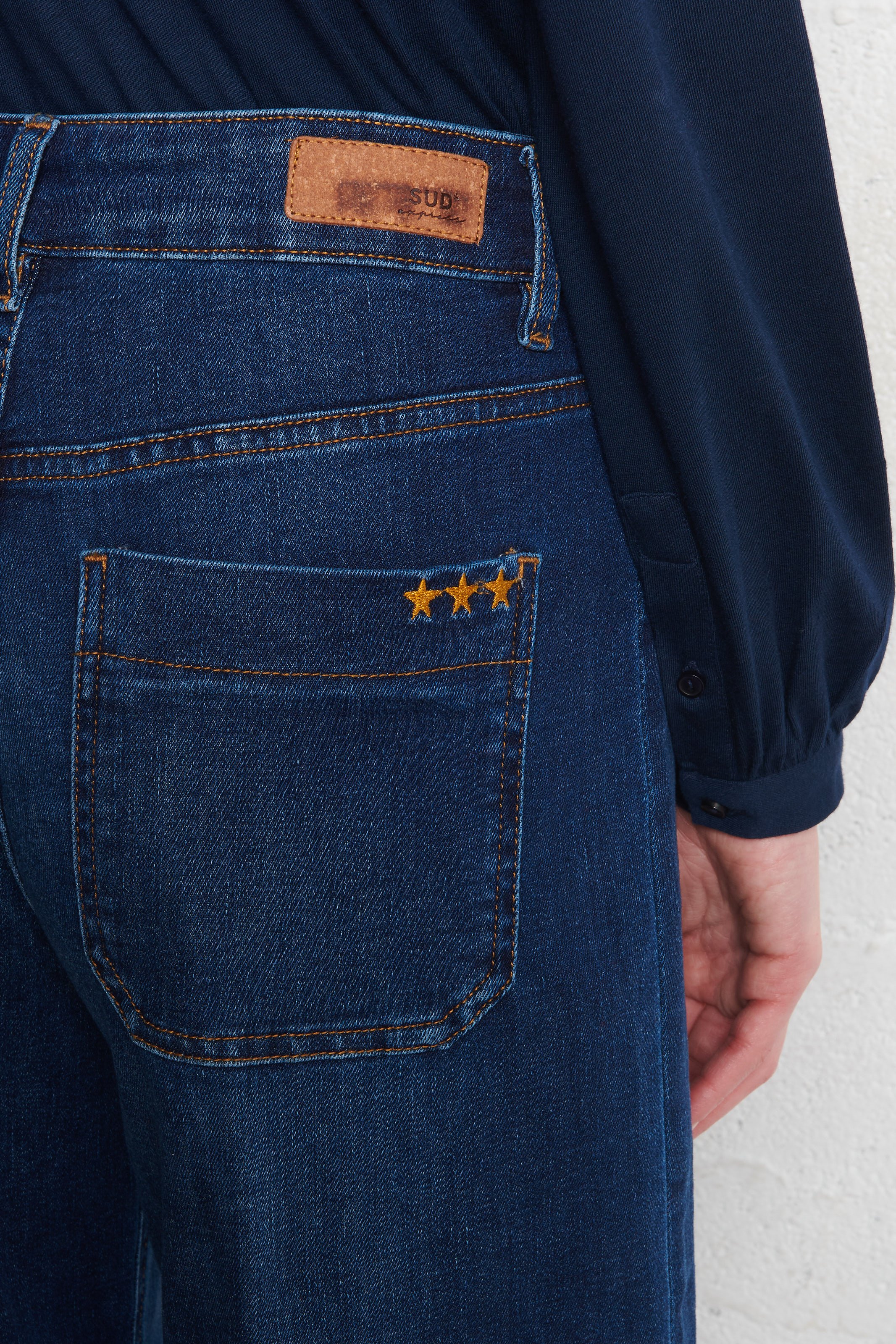 Cotton-blend wide-leg jeans SUD EXPRESS Blue