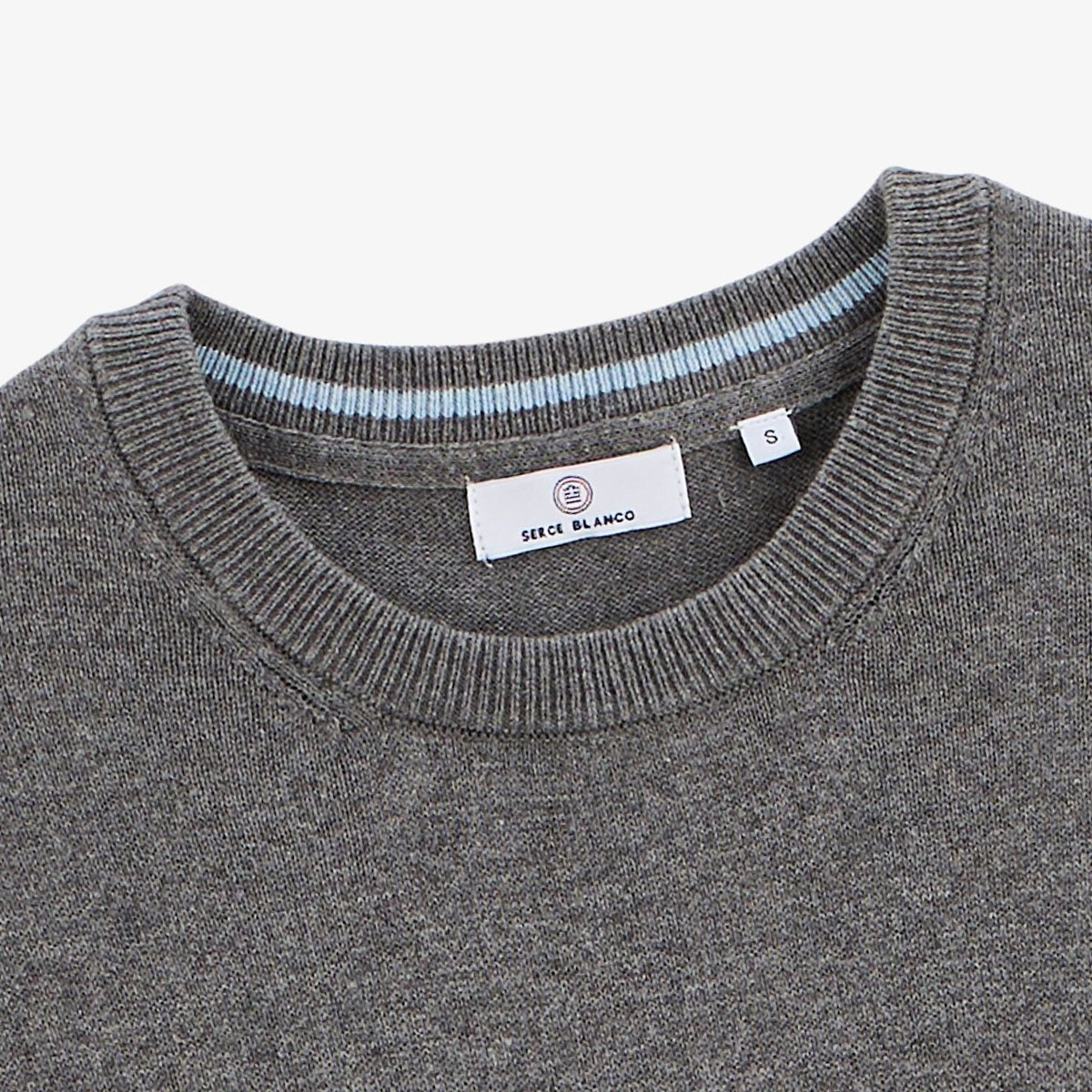 Sweater with plain round neckline SERGE BLANCO Grey