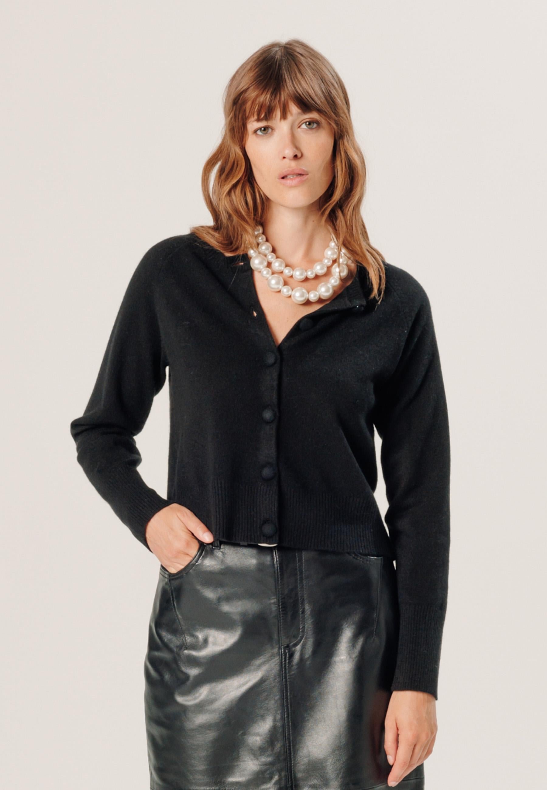 2-ply cashmere cardigan RODIER Black