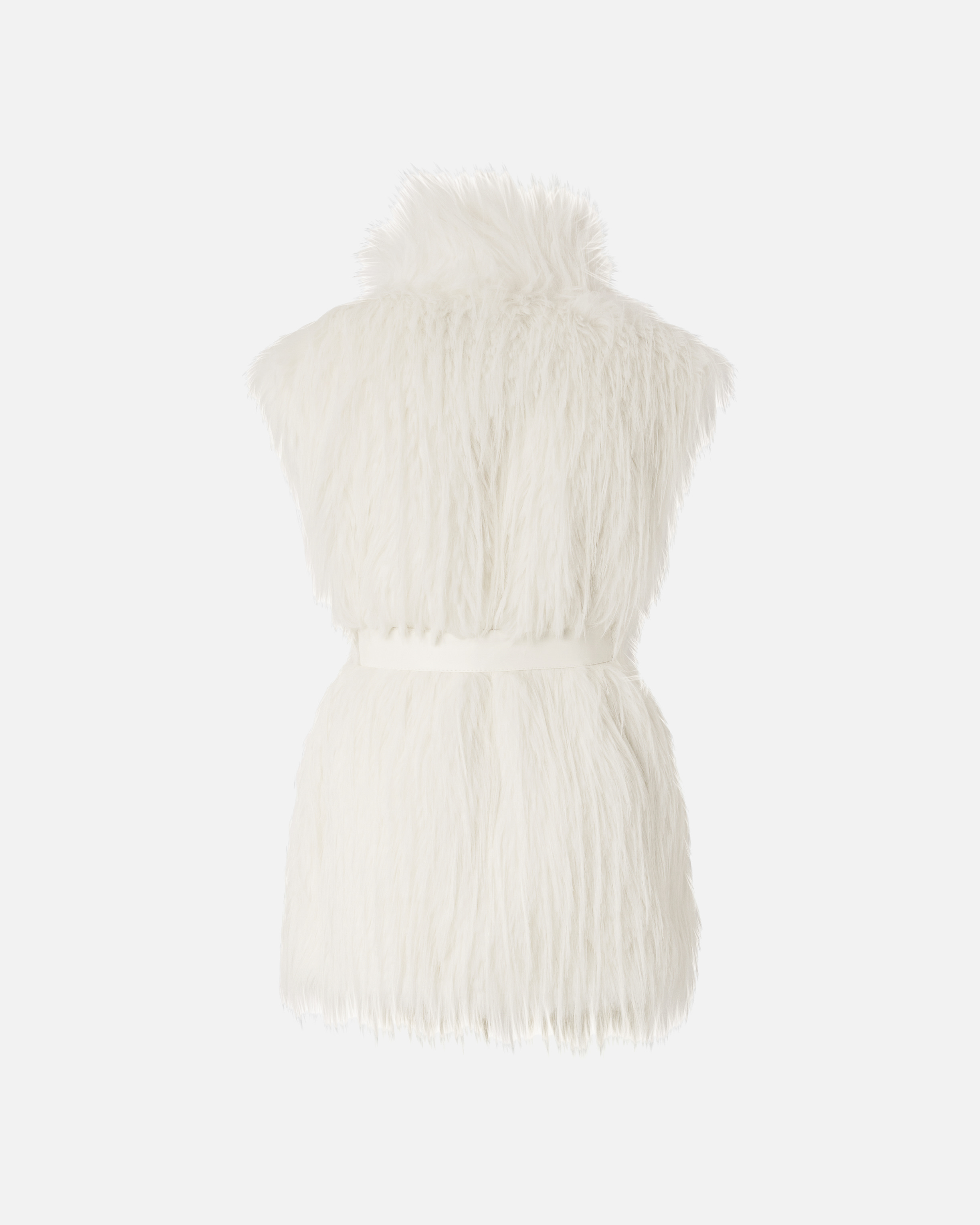 Faux fur cardigan PINKO White