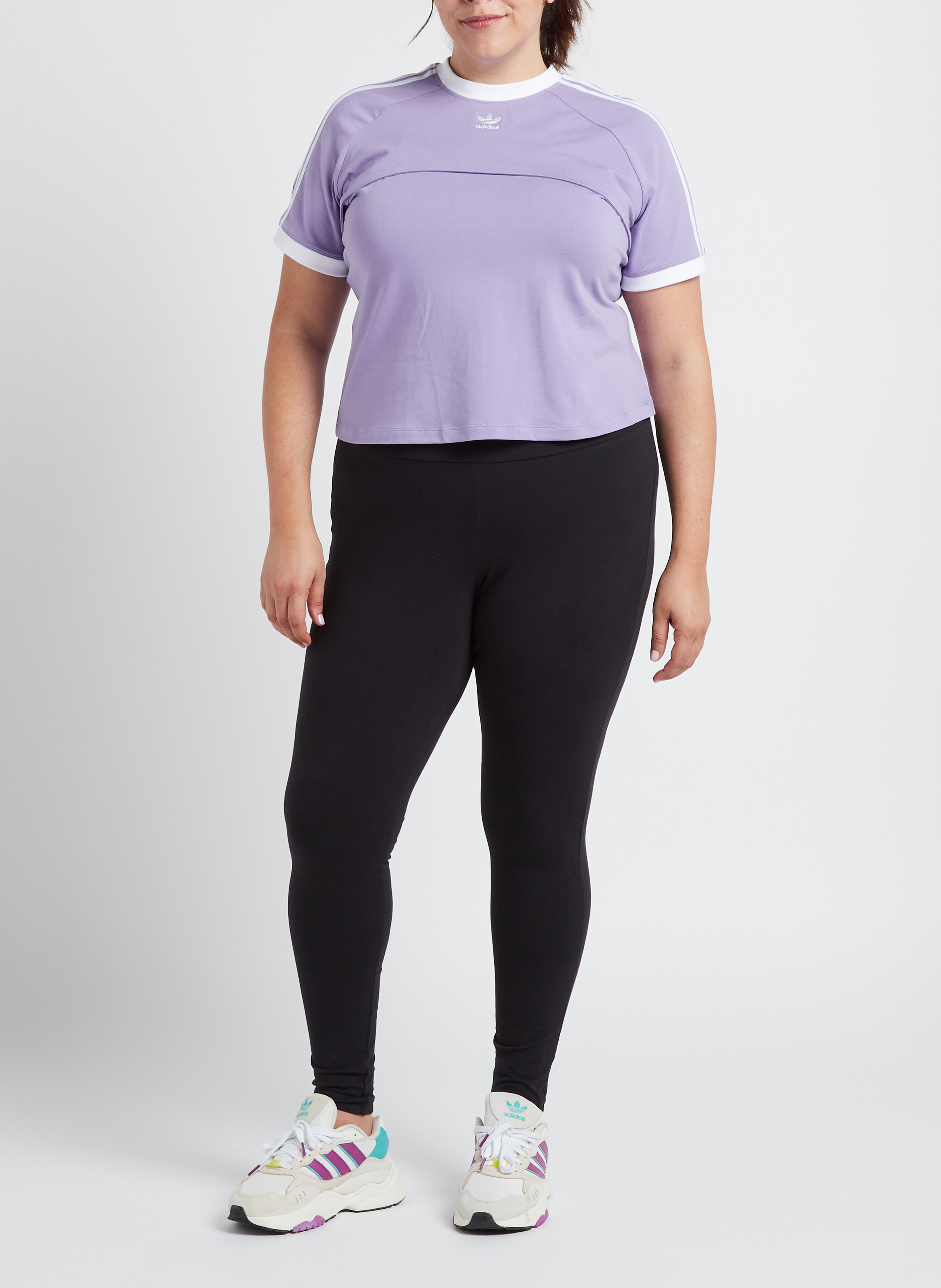 2-in-1-T-Shirt aus Baumwolle ADIDAS Violett