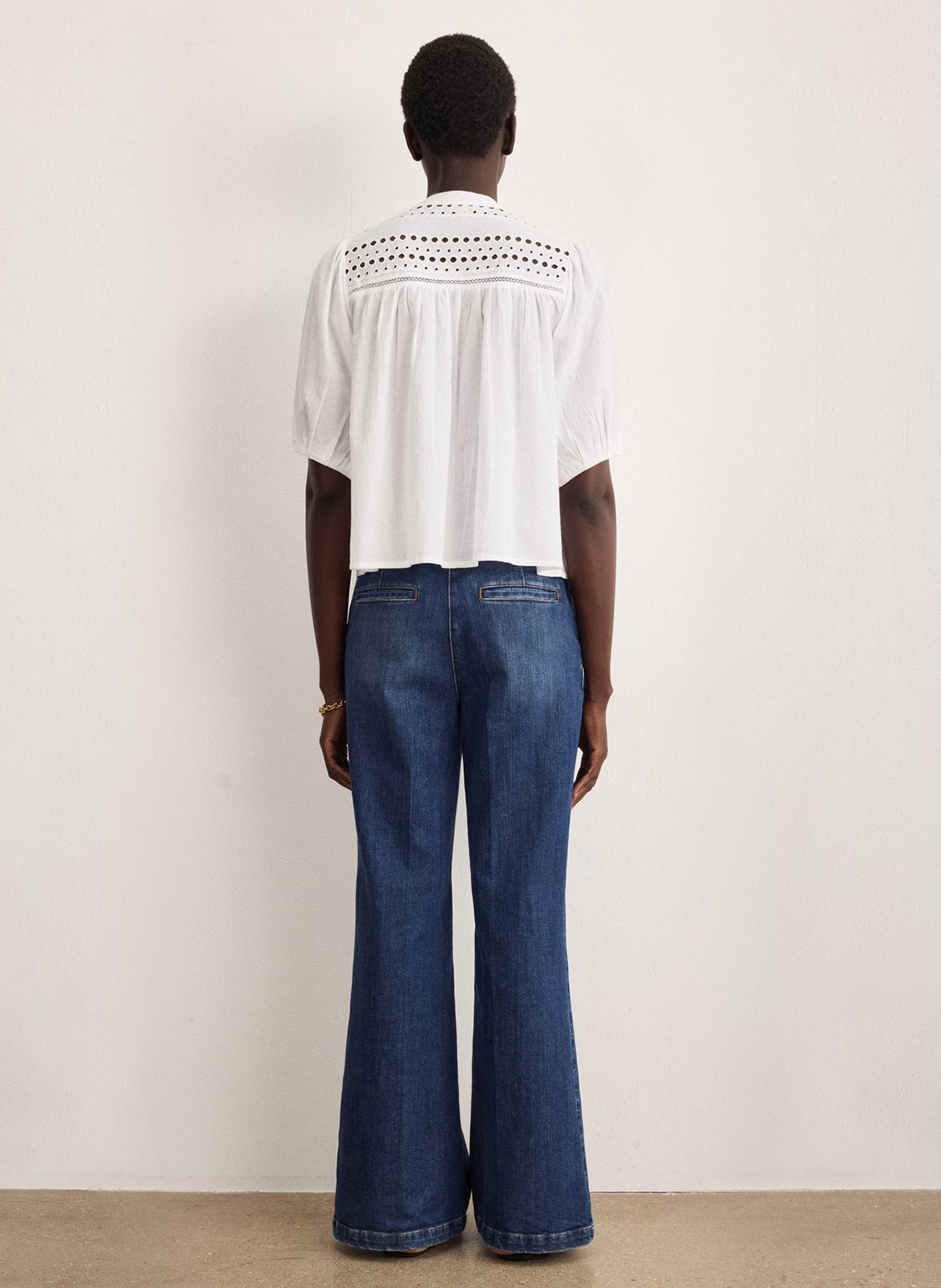 Chemise ample en coton mélangé PABLO Blanc