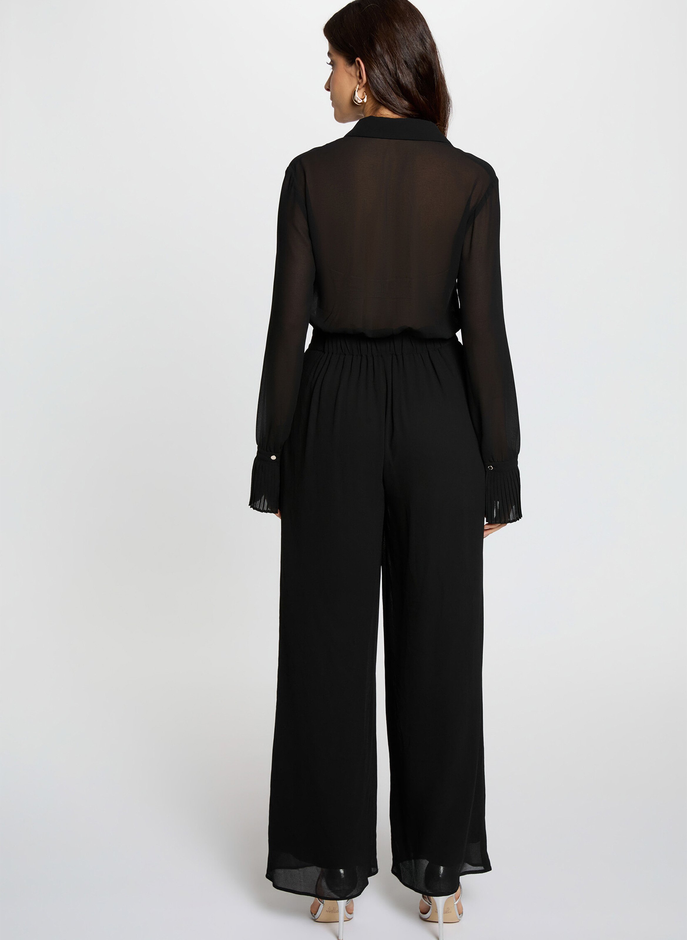 <em>Soepelvallende jumpsuit met reverskraag</em> MORGAN Zwart