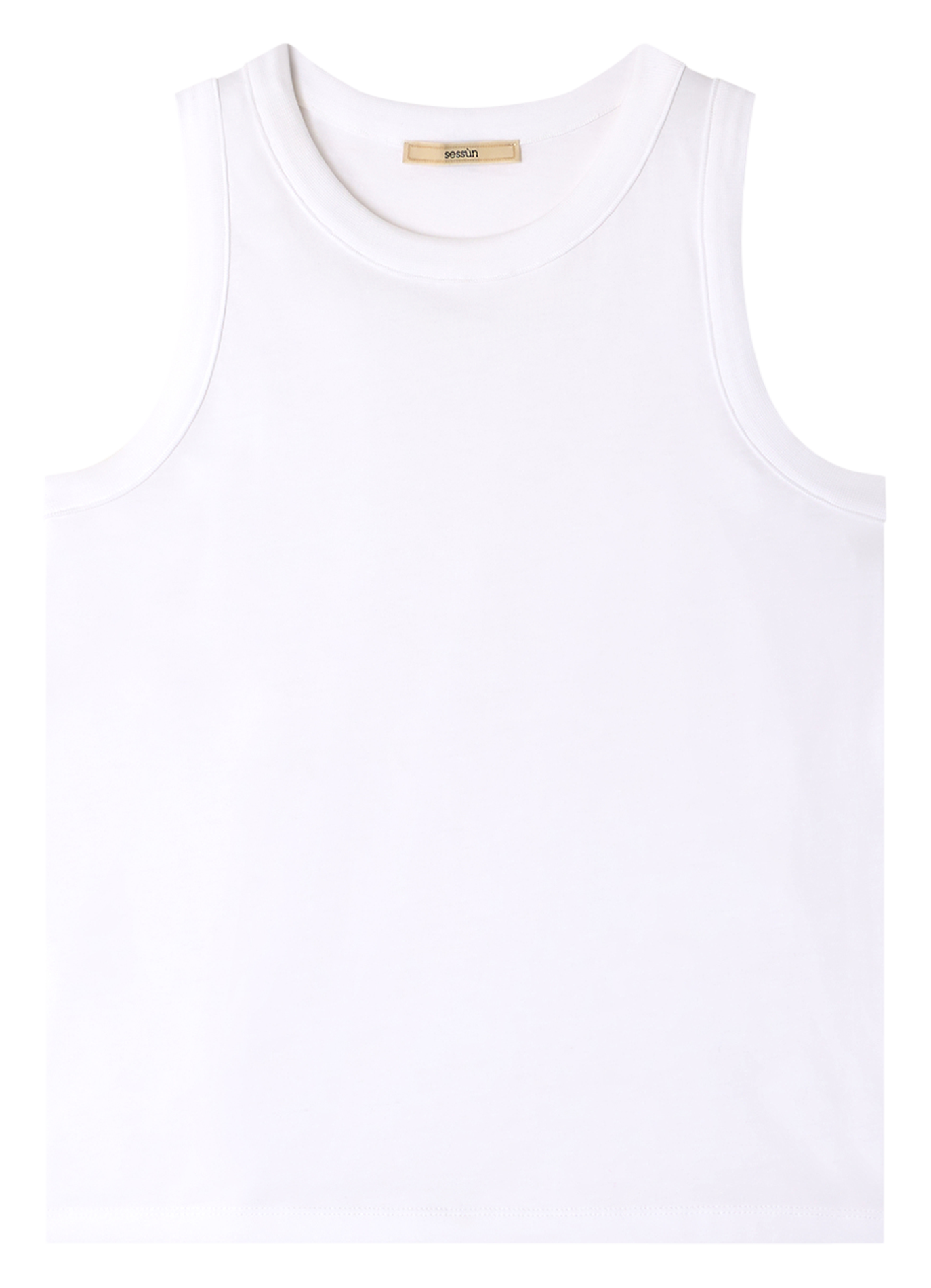 Rechte, katoenen singlet SESSUN Wit