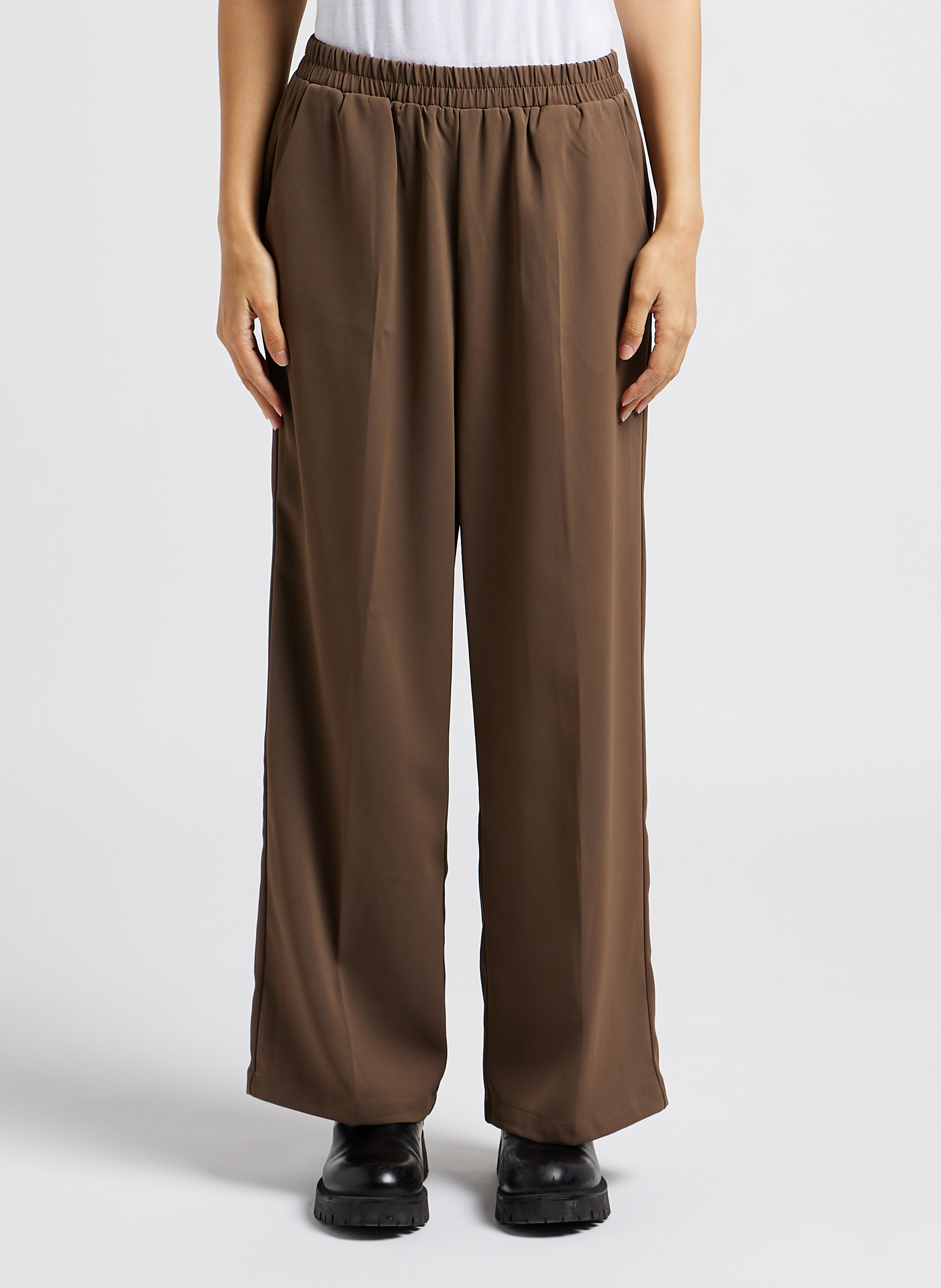 Pantalon droit taille mi-haute GRACE ET MILA Marron
