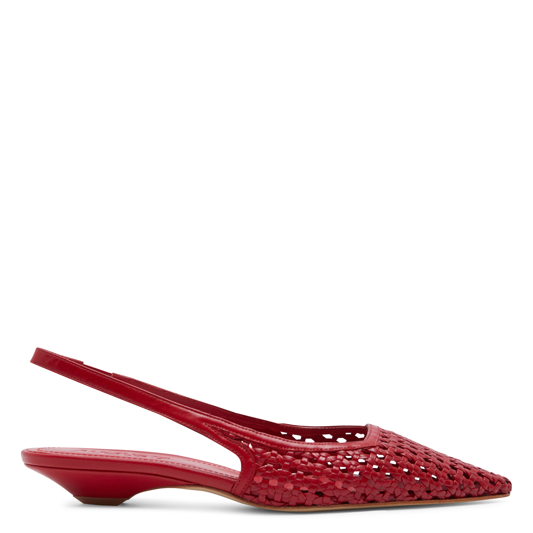 Slingback en cuir tressé  AUGUSTA Rouge