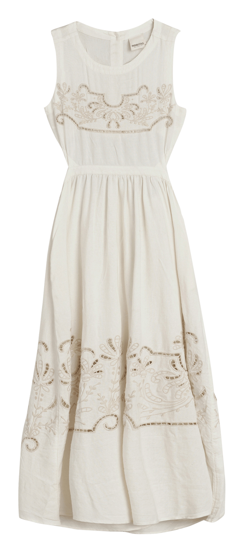 Midikleid mit Rundhalsausschnitt INDI & COLD Beige