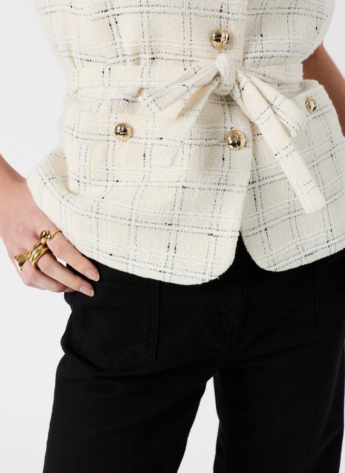 Veste ajustée cl rond en coton mélangé GERARD DAREL Beige