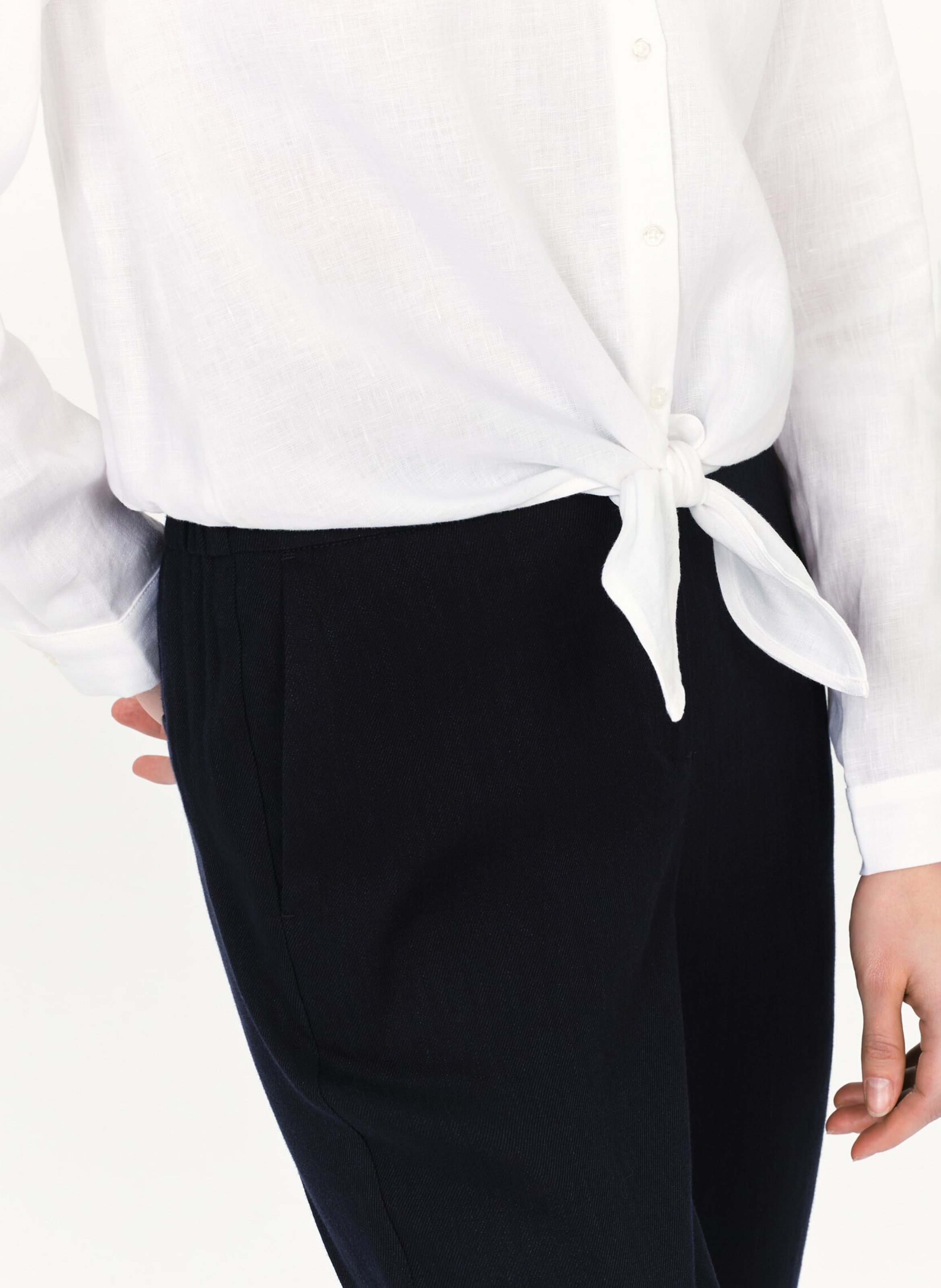 Chemise col classique en lin CAROLL Blanc