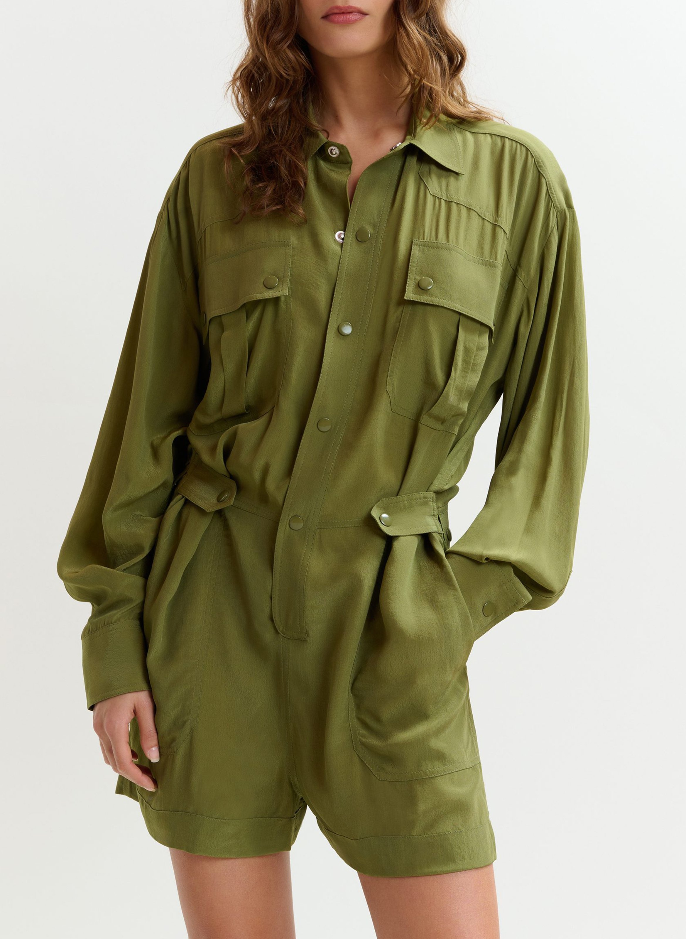 Combishort oversize col classique ESSENTIEL ANTWERP Vert