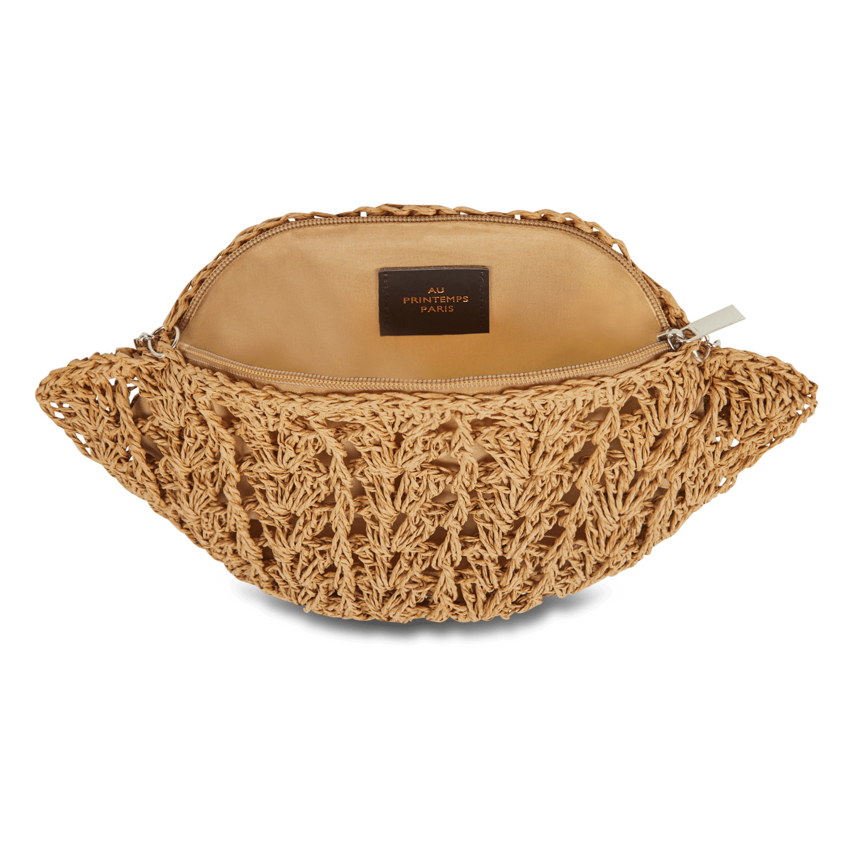 Pochette aspect raphia AU PRINTEMPS PARIS Beige