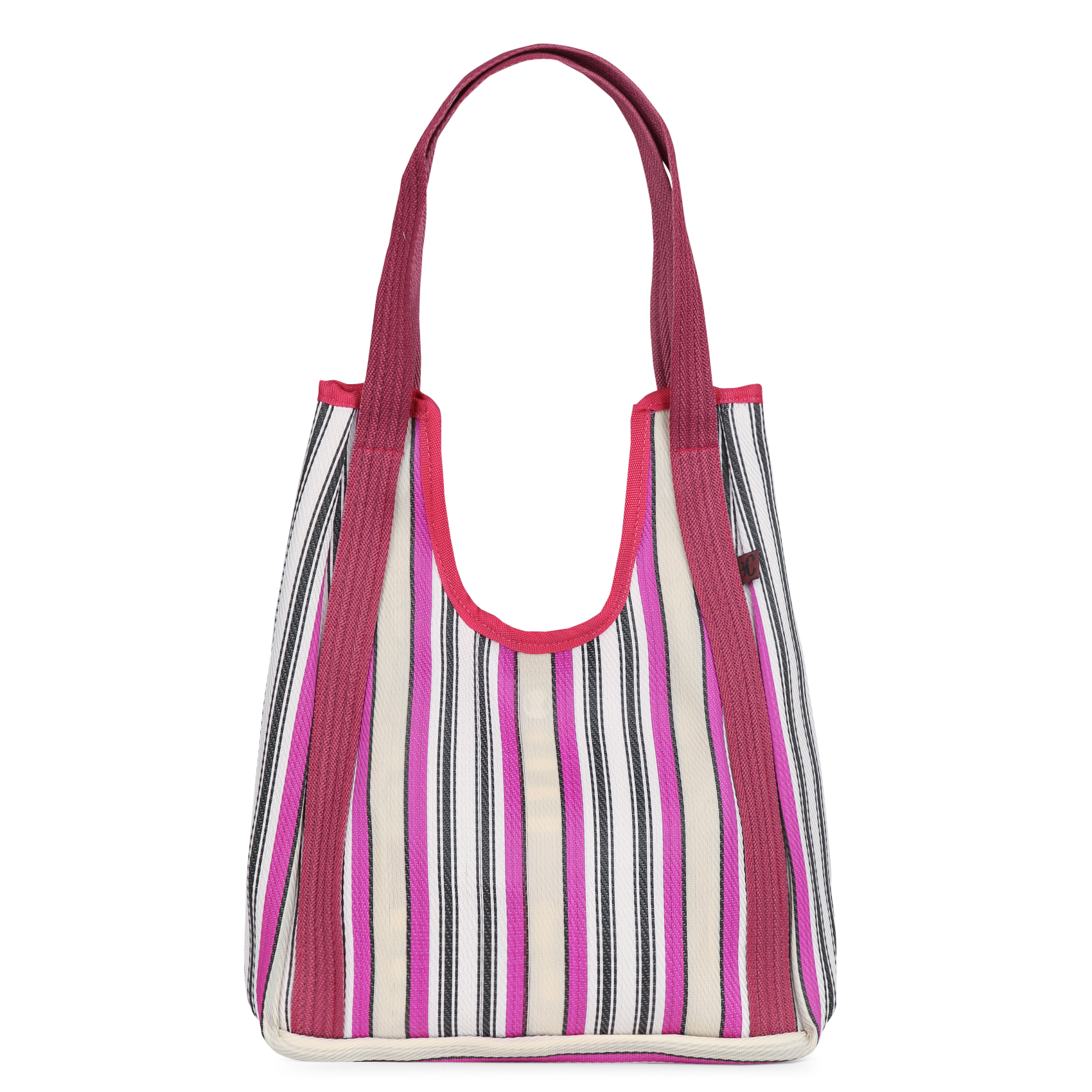 Sac à rayures multicolores BABACHIC BAGS Rose