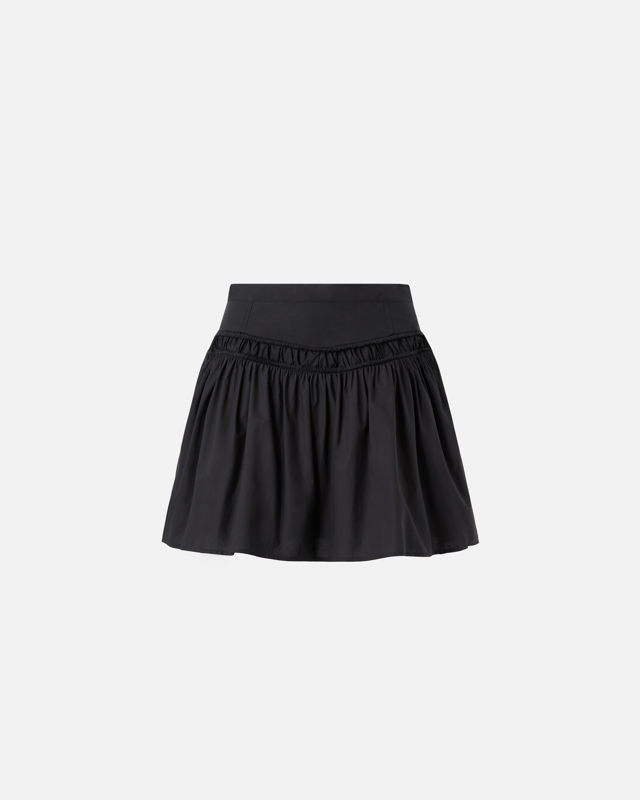 Short gathered skirt with drawstring ties PINKO Black