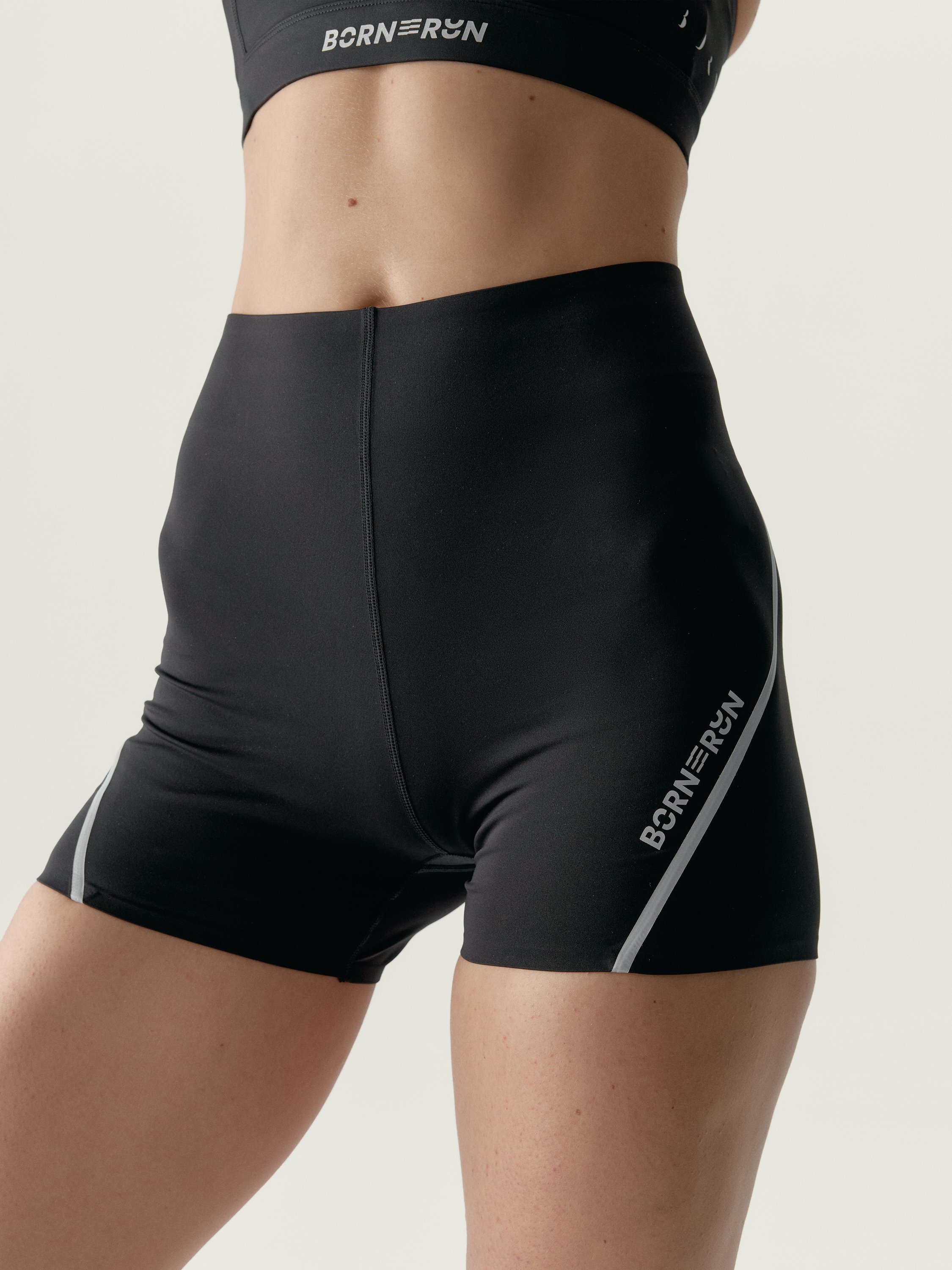 Tight-fitting performance sports shorts LUNA RUN BORN Black