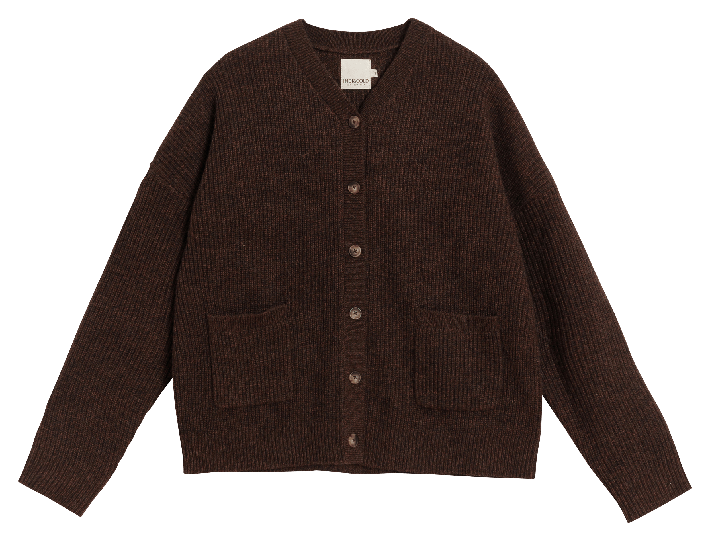 Vest van wolmix met ronde hals INDI & COLD Bruin