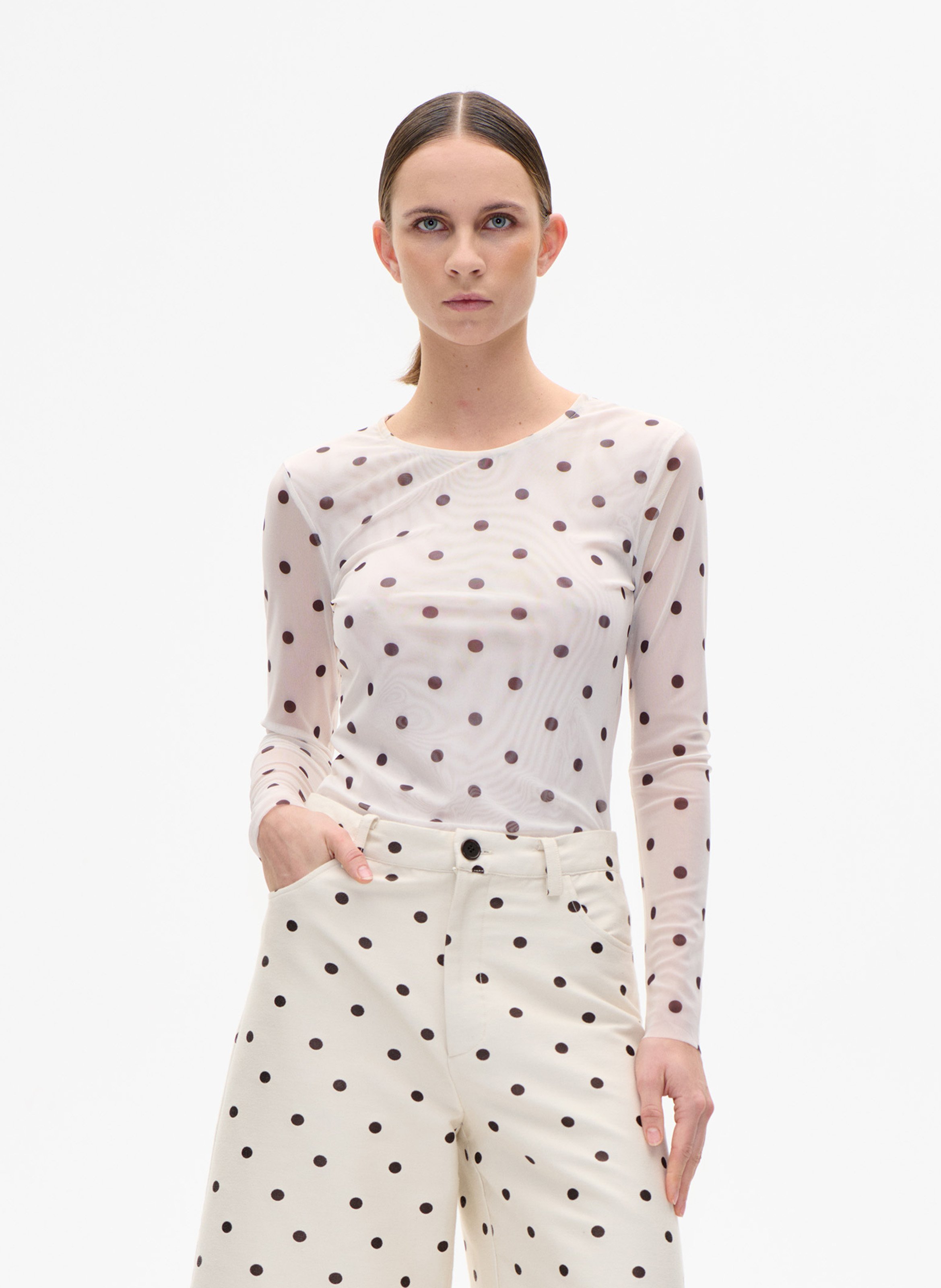 Rechte top met ronde hals en print BAUM UND PFERDGARTEN Wit