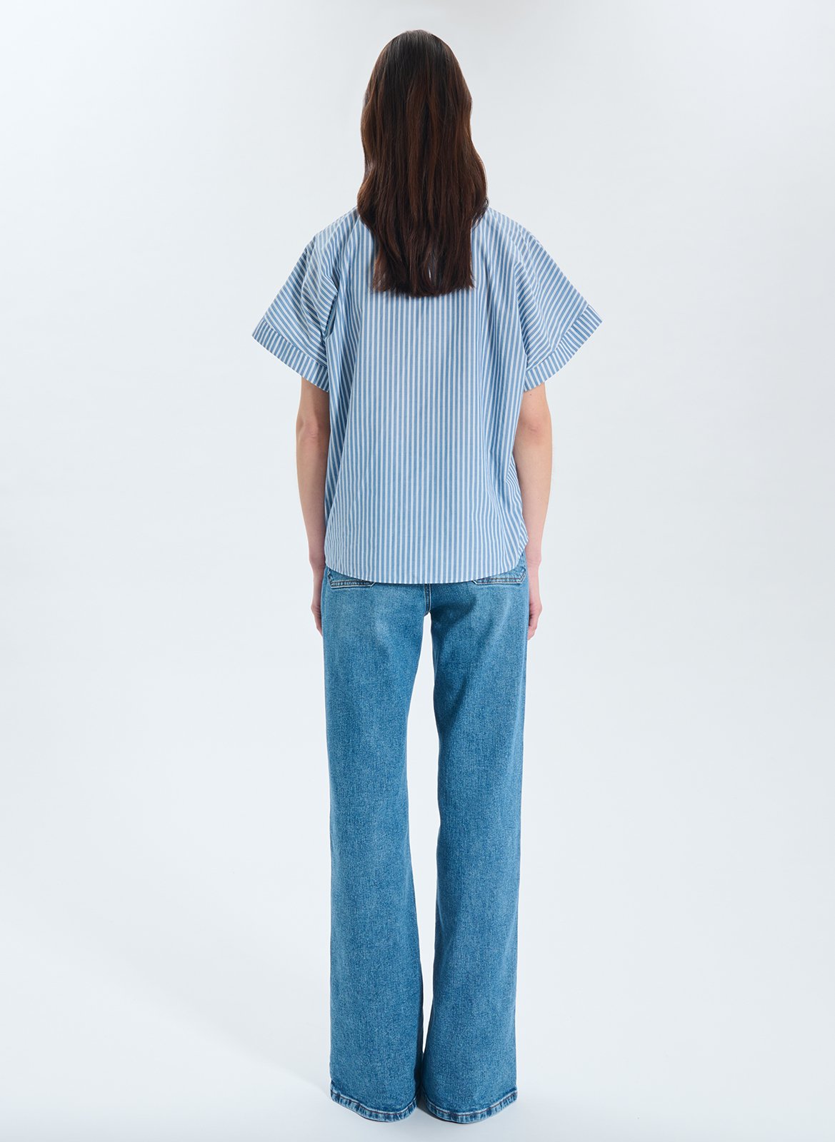 Oversize-Bluse aus Baumwolle ZAPA Blau