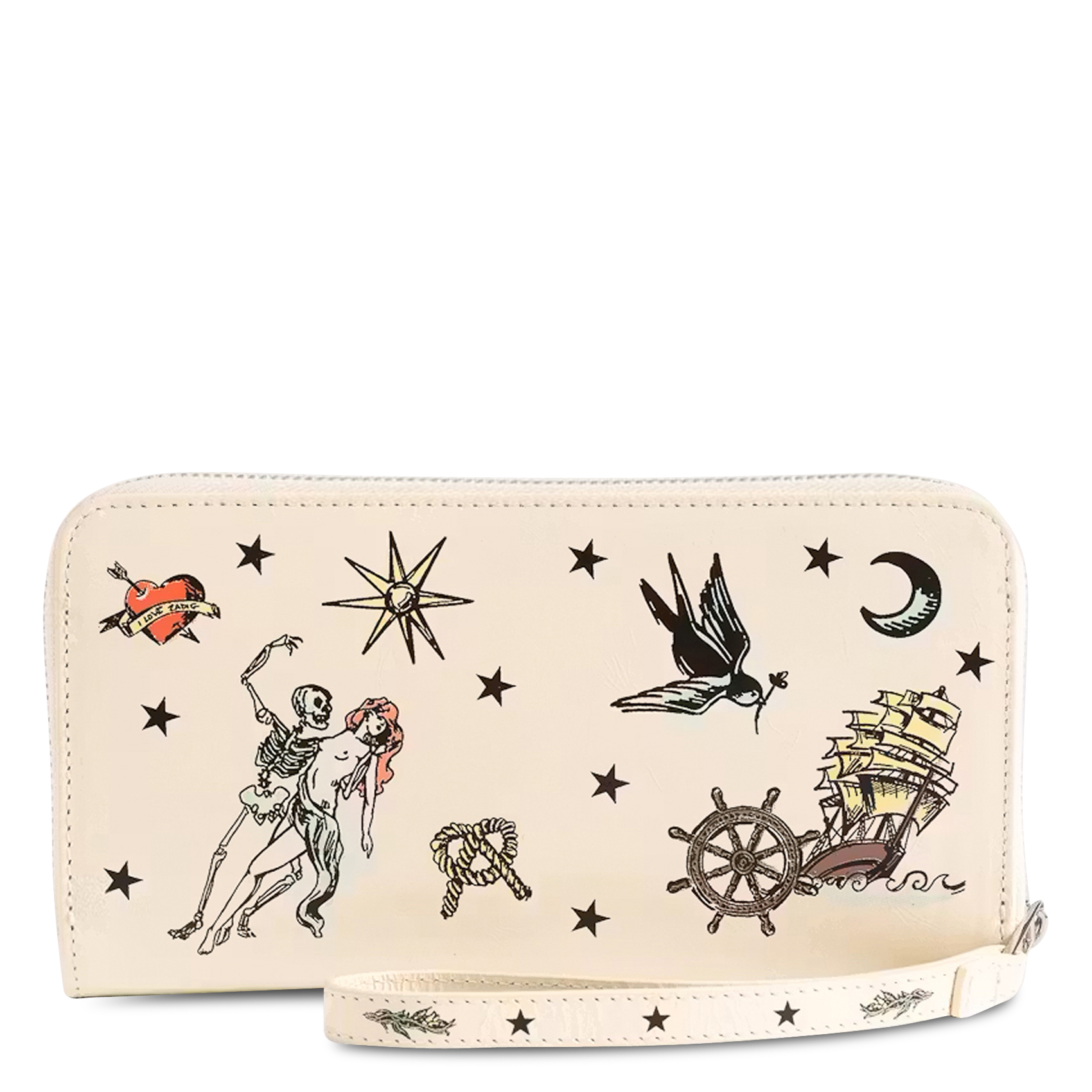 Brieftasche aus bedrucktem Leder ZADIG&VOLTAIRE Weiss