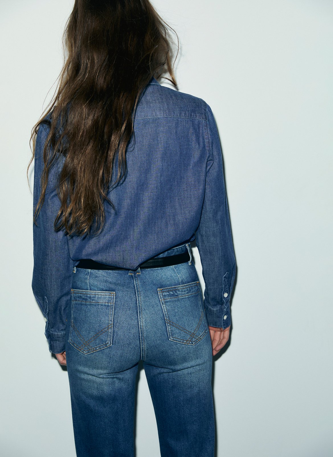 Straight-cut cotton shirt with classic collar GERARD DAREL Blue