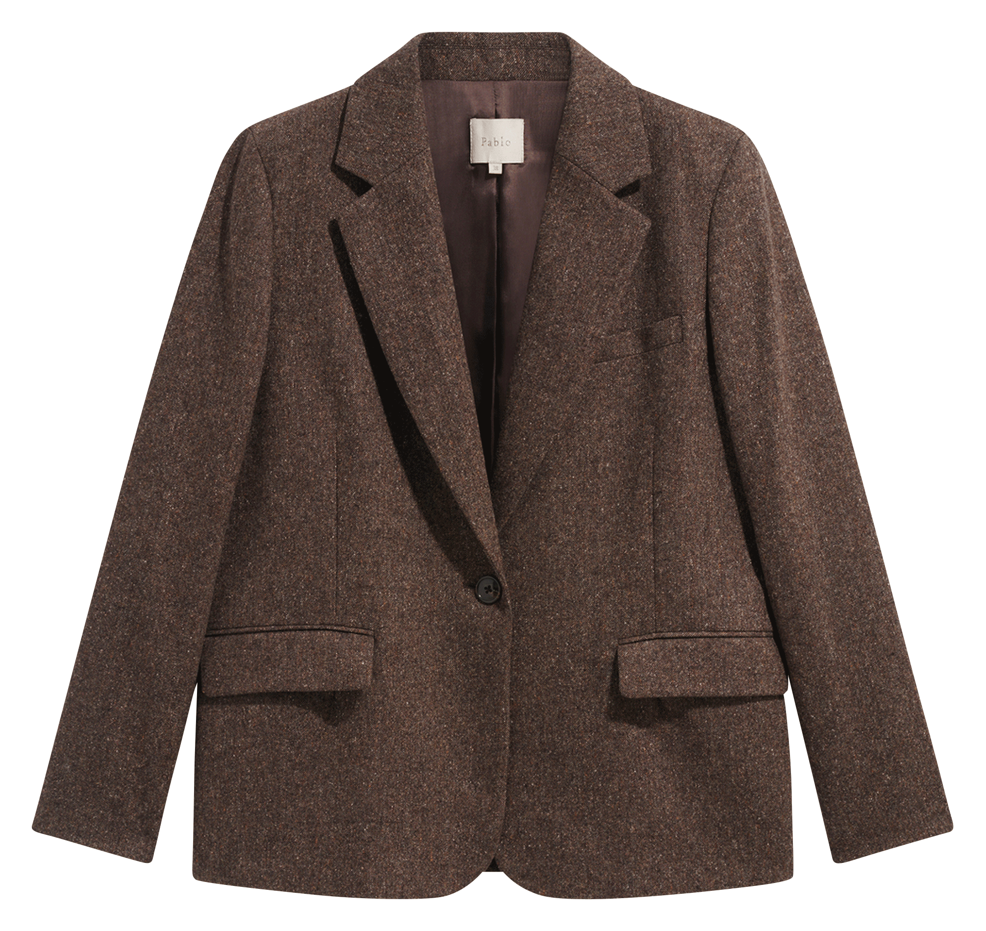 Plain straight blazer PABLO Brown