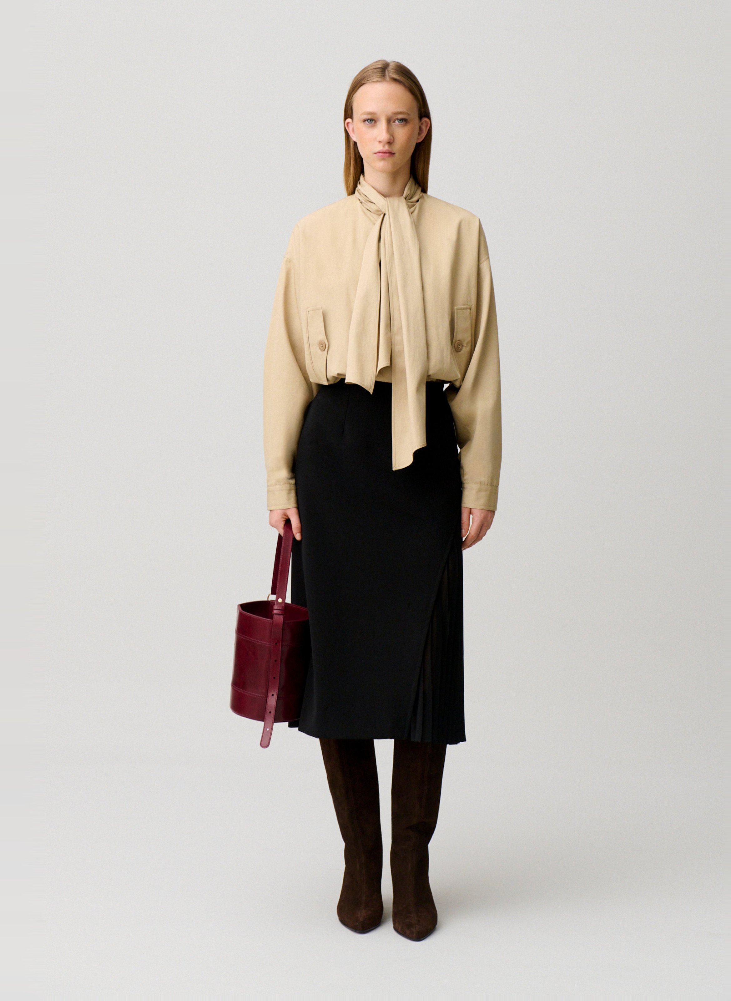 Jupe midi plissée CLAUDIE PIERLOT Noir