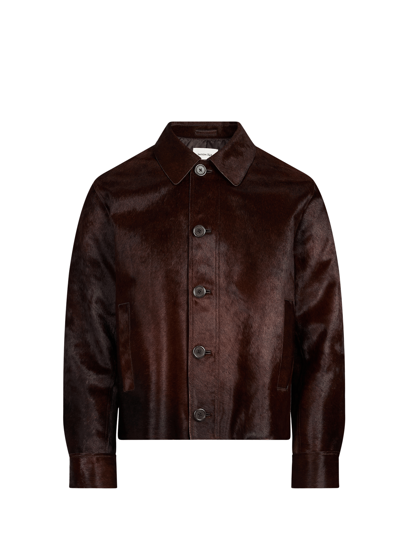 Blouson iffu en cuir iffu SAISON 1865 Marron
