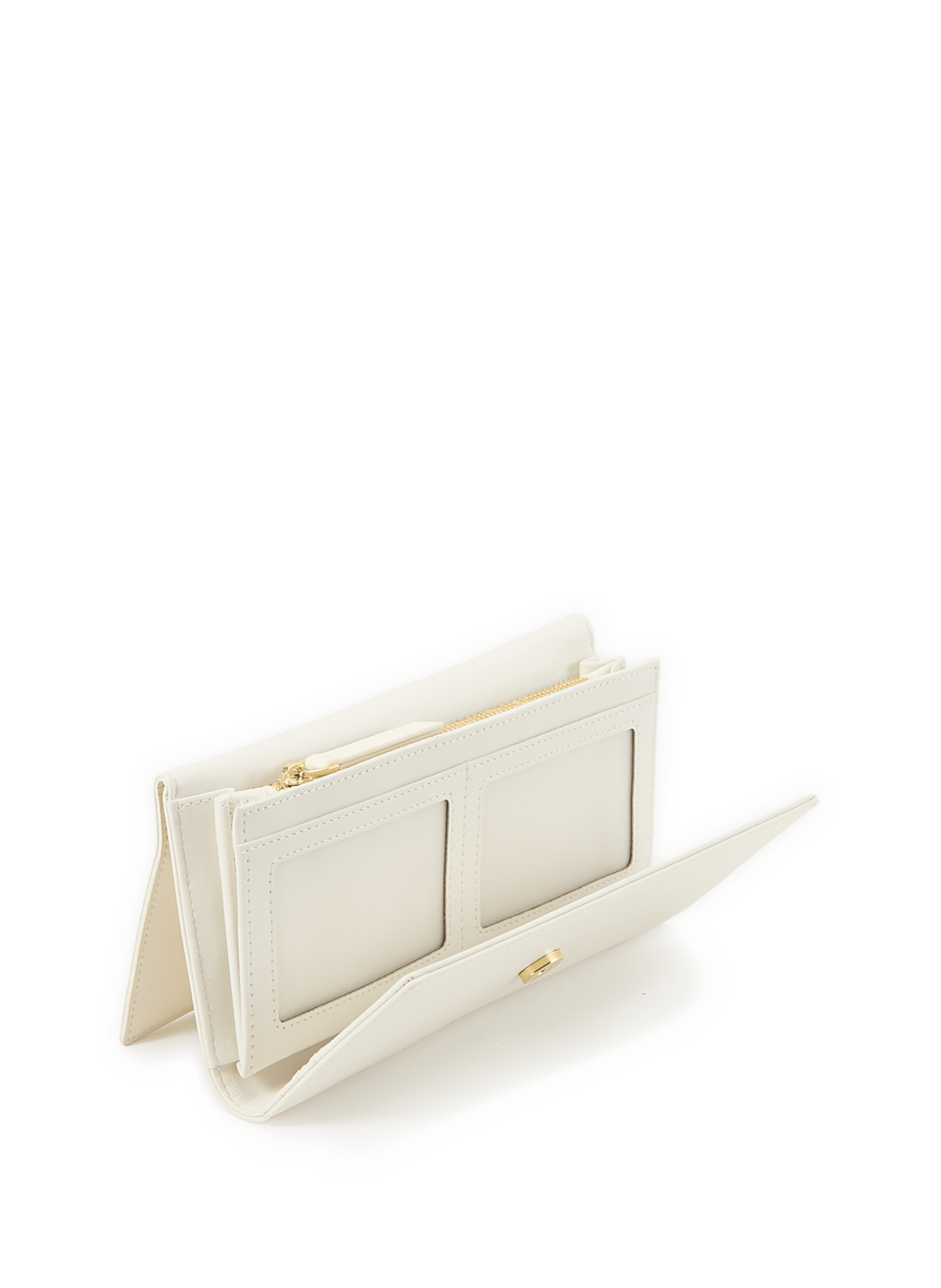 Large cowhide leather flap wallet SAISON 1865 Beige